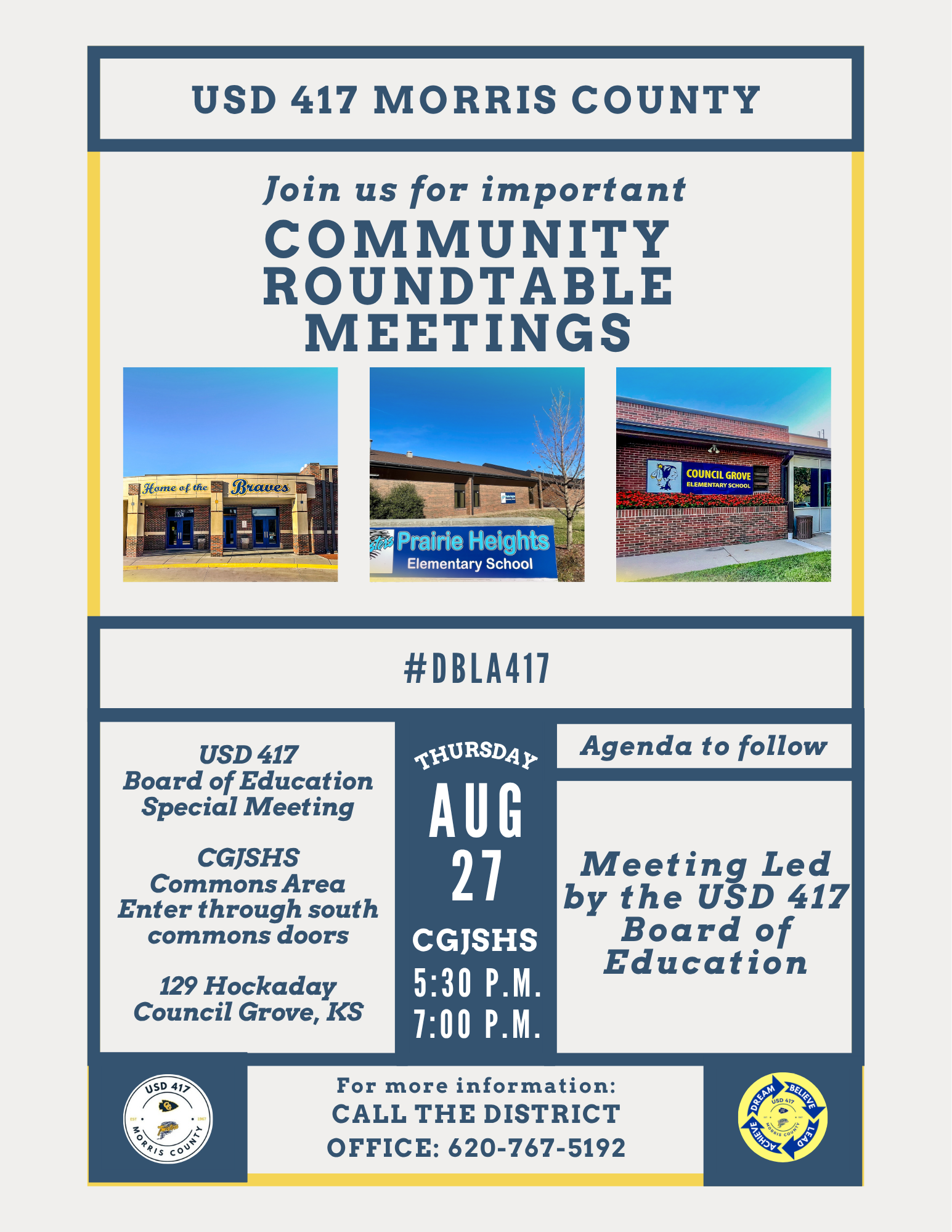 INVITATION - Community Roundtable Meetings on August 27 and September 9