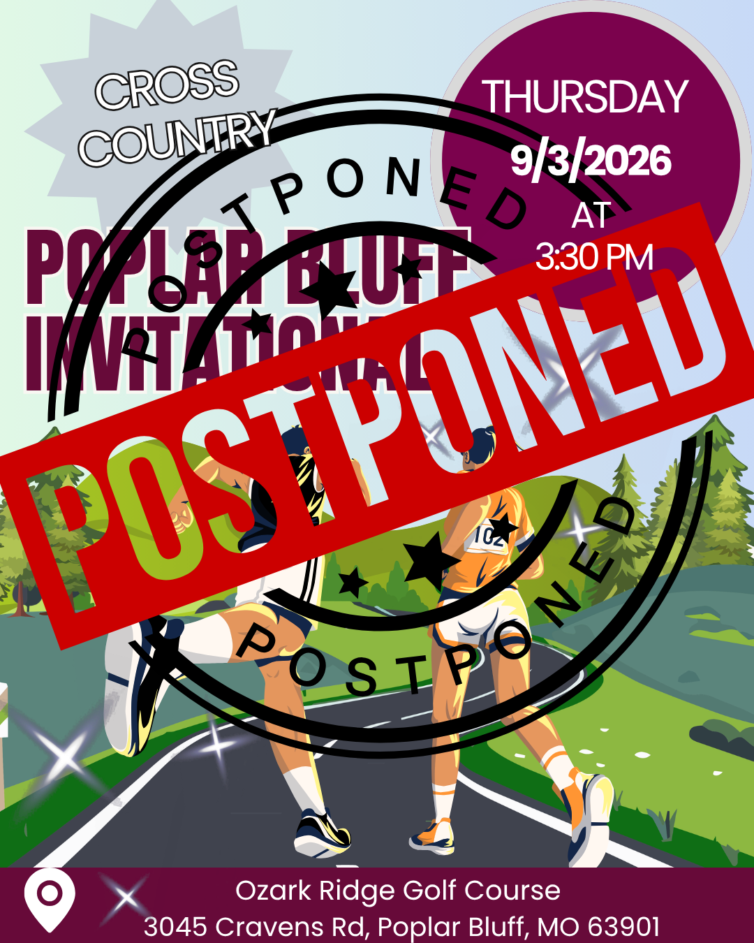 Cross Country @ Poplar Bluff-Event postponed! 
