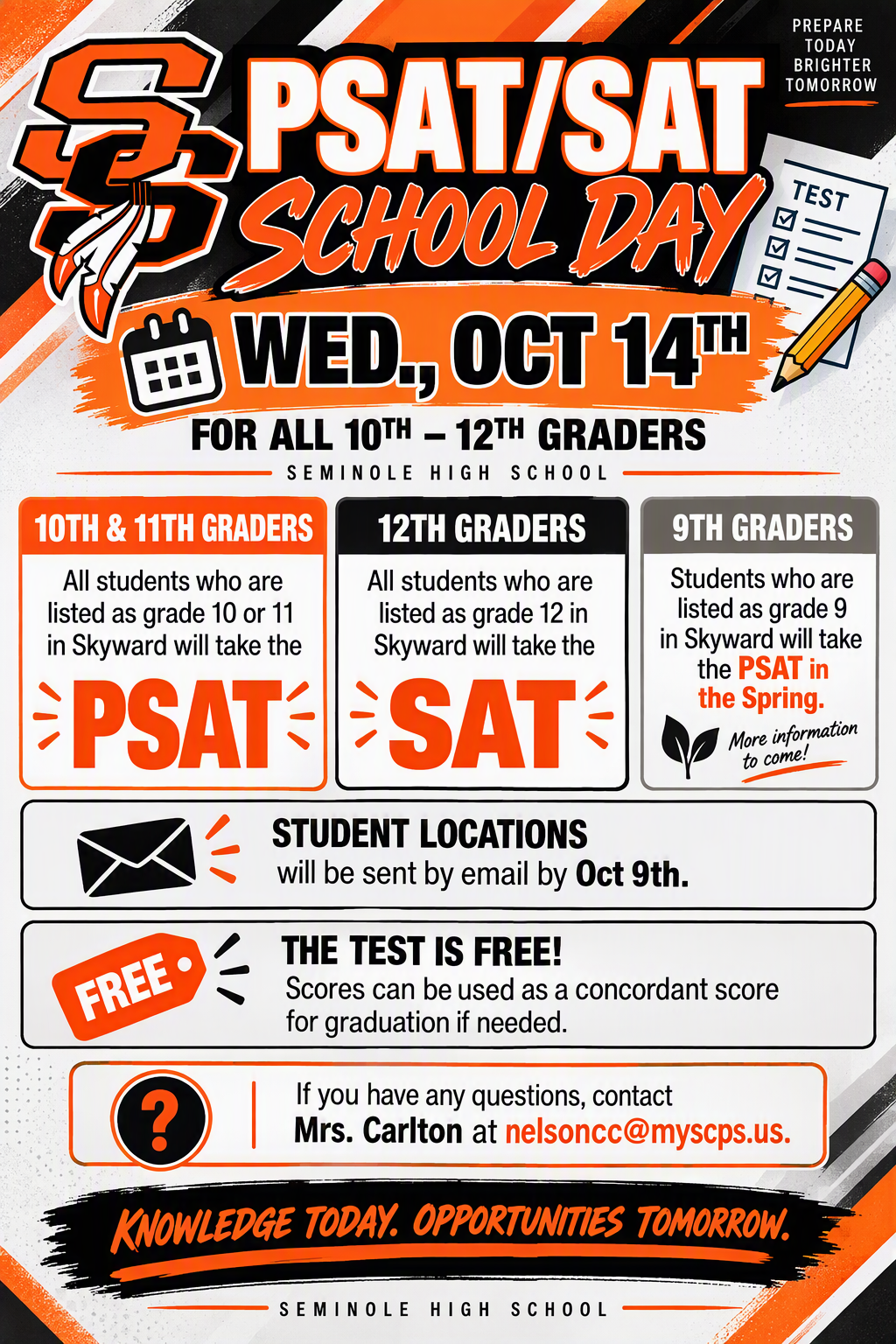 PSAT/SAT School Day Information - Main Campus Only