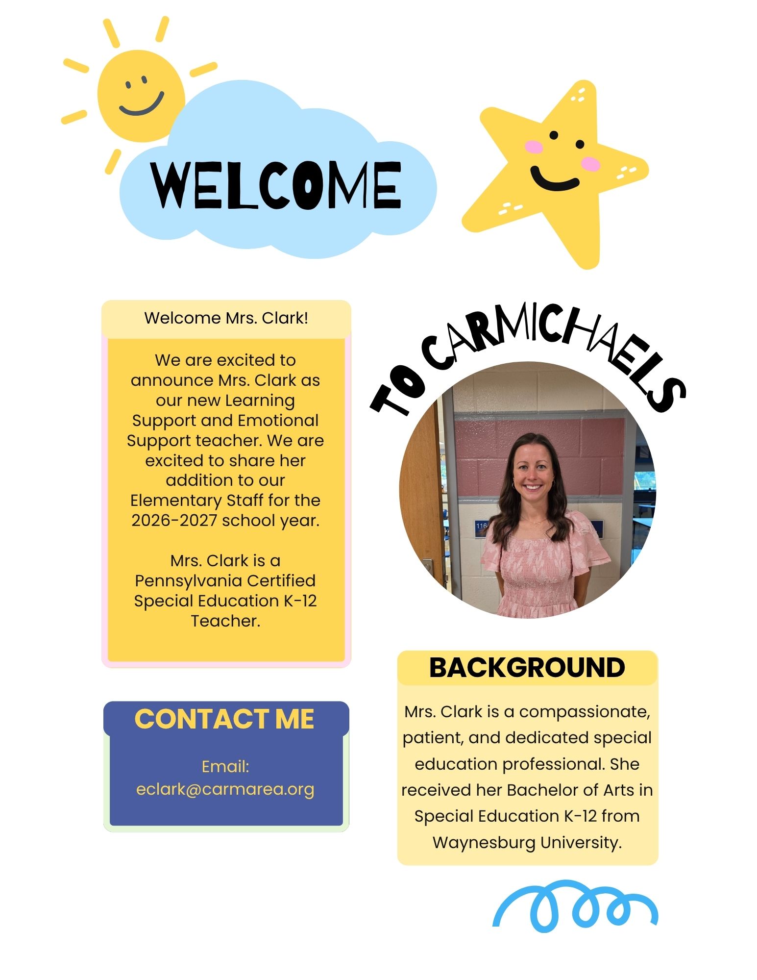 Welcome Mrs. Elizabeth Clark