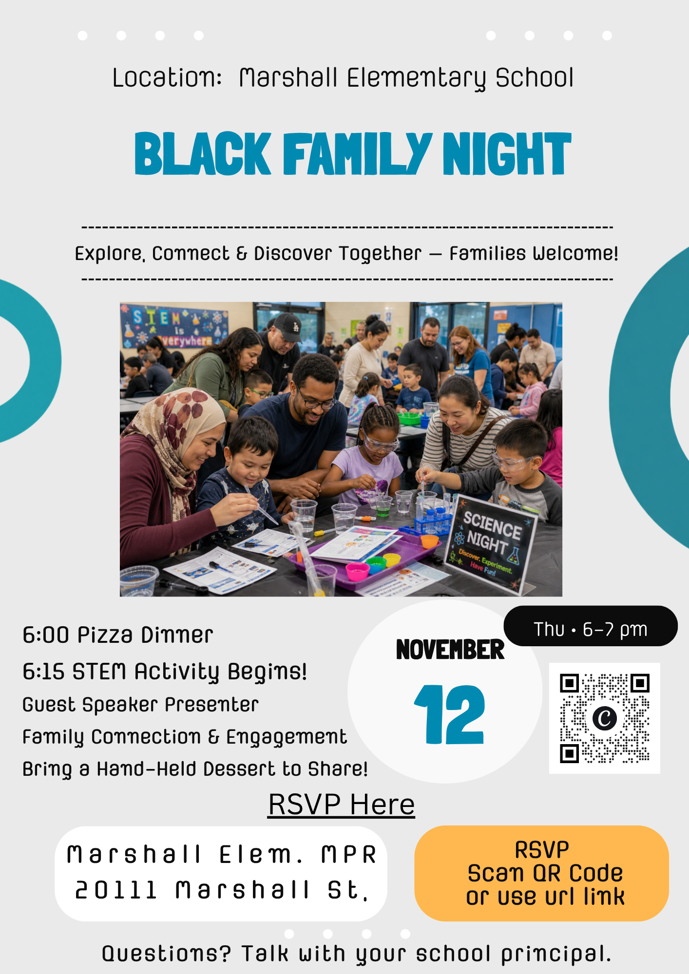 Please Join Us on Th., Nov. 12th for Our FUN November Elementary African American Parent Advisory Committee Event