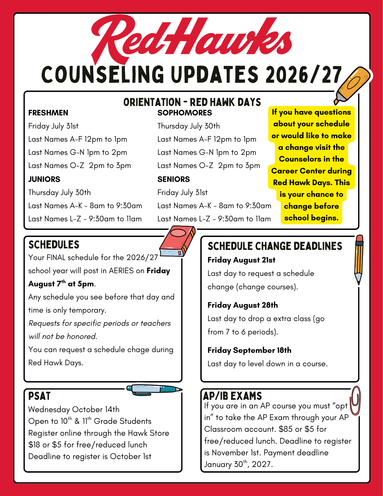 Welcome Back! Important Information from the Fullerton Union High School Counseling Department