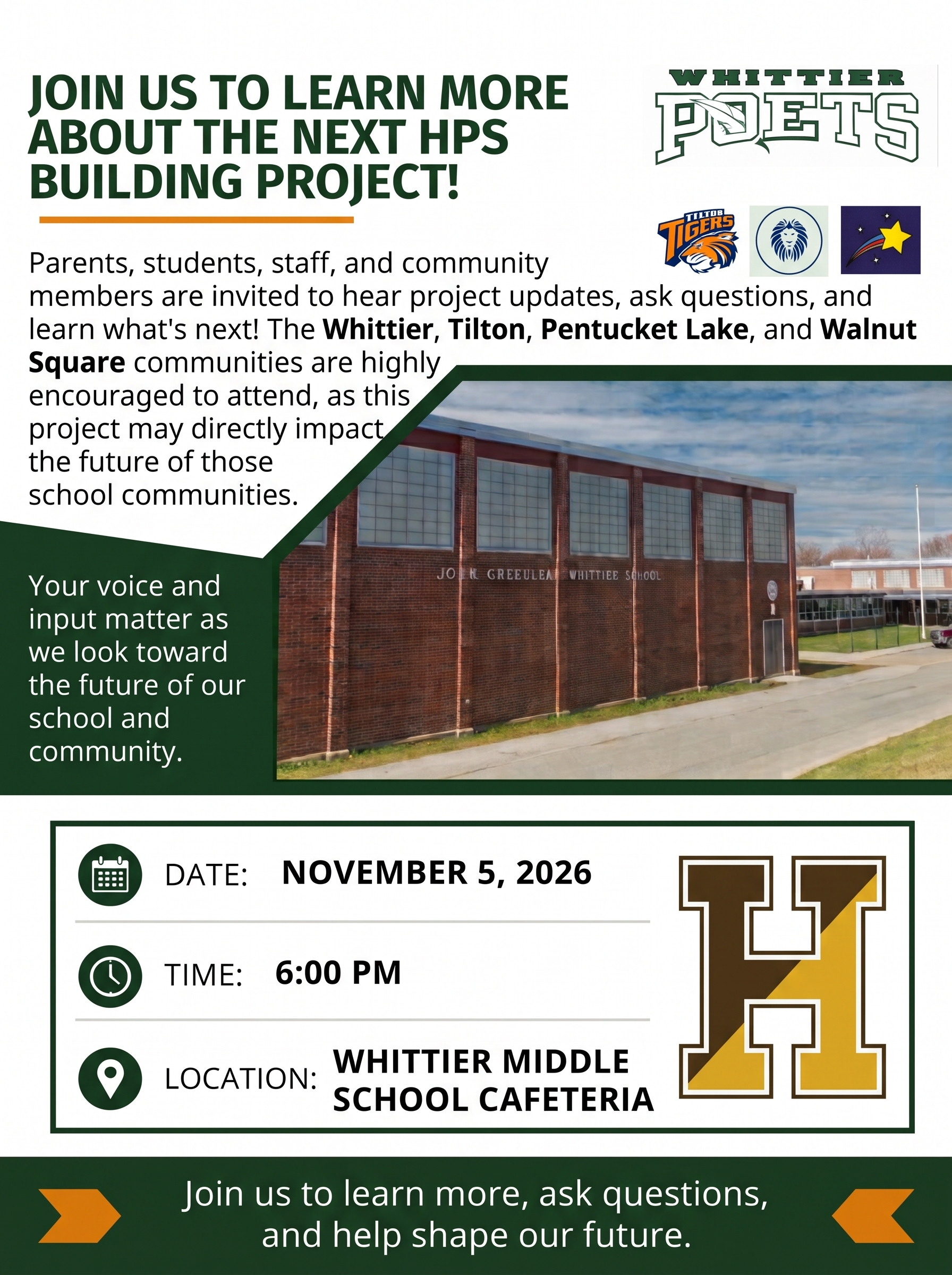Join Us to Learn More About the next HPS Building Project! 