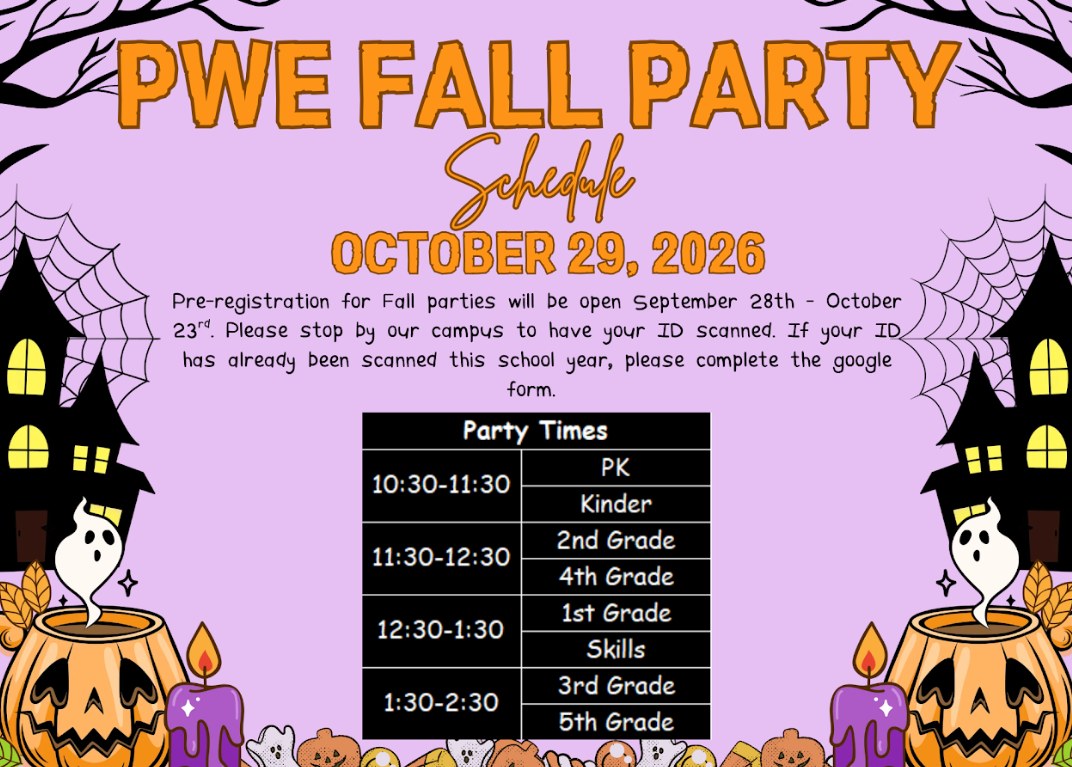 Fall Party Pre-Registeration