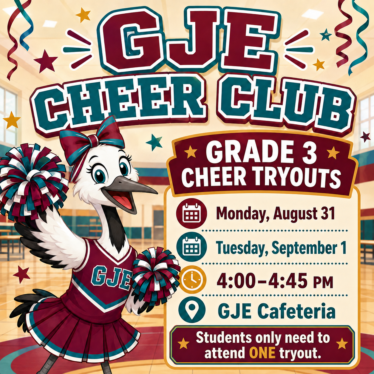 GJE Cheer Club- Grade 3 Students!