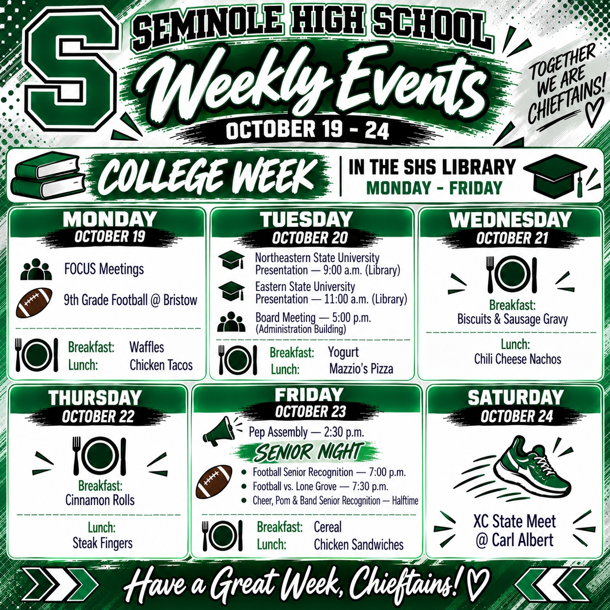 SHS EVENTS (WEEK OF OCT. 19)
