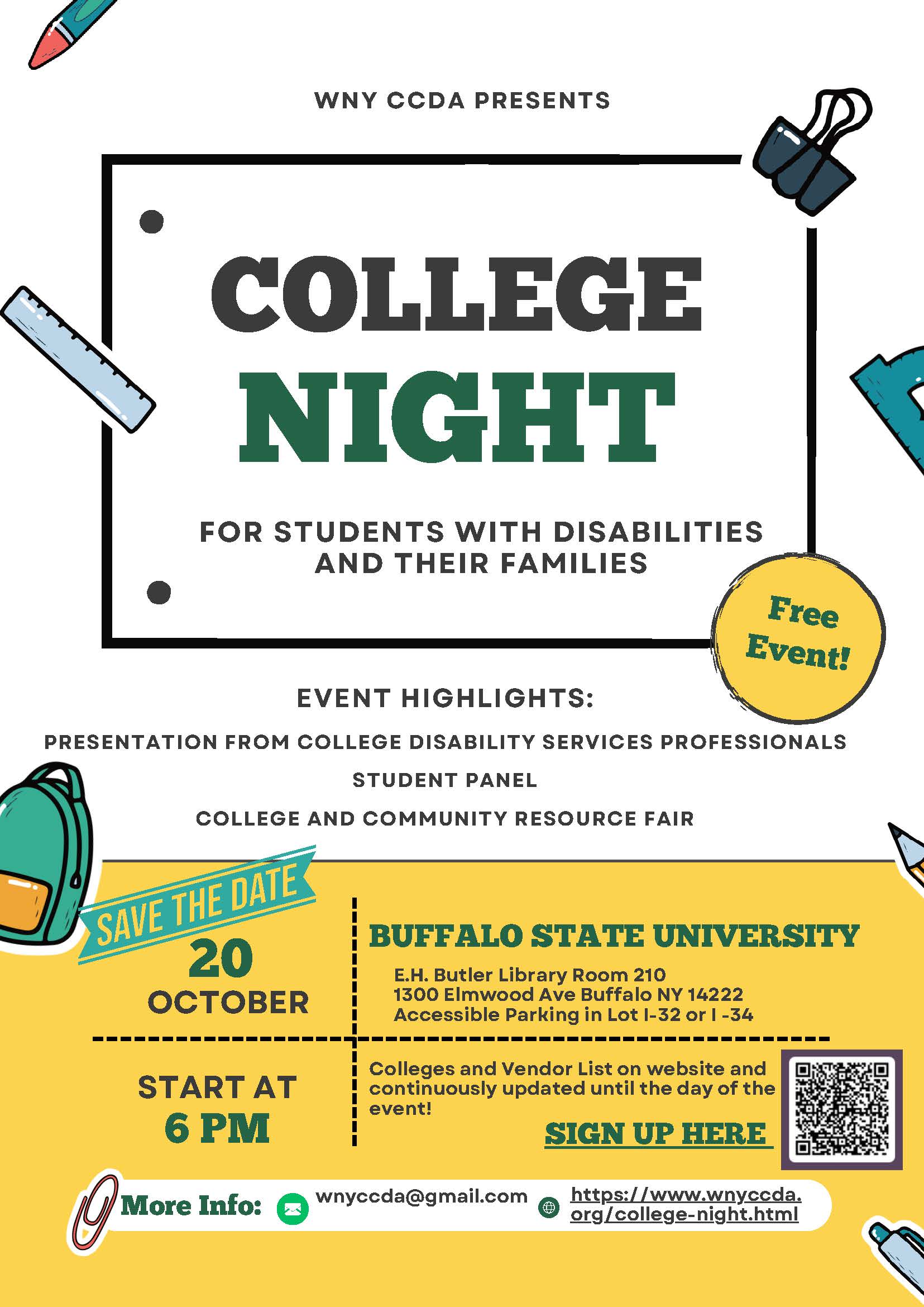 COLLEGE NIGHT:  FOR STUDENTS WITH DISABILITIES AND THEIR FAMILIES 