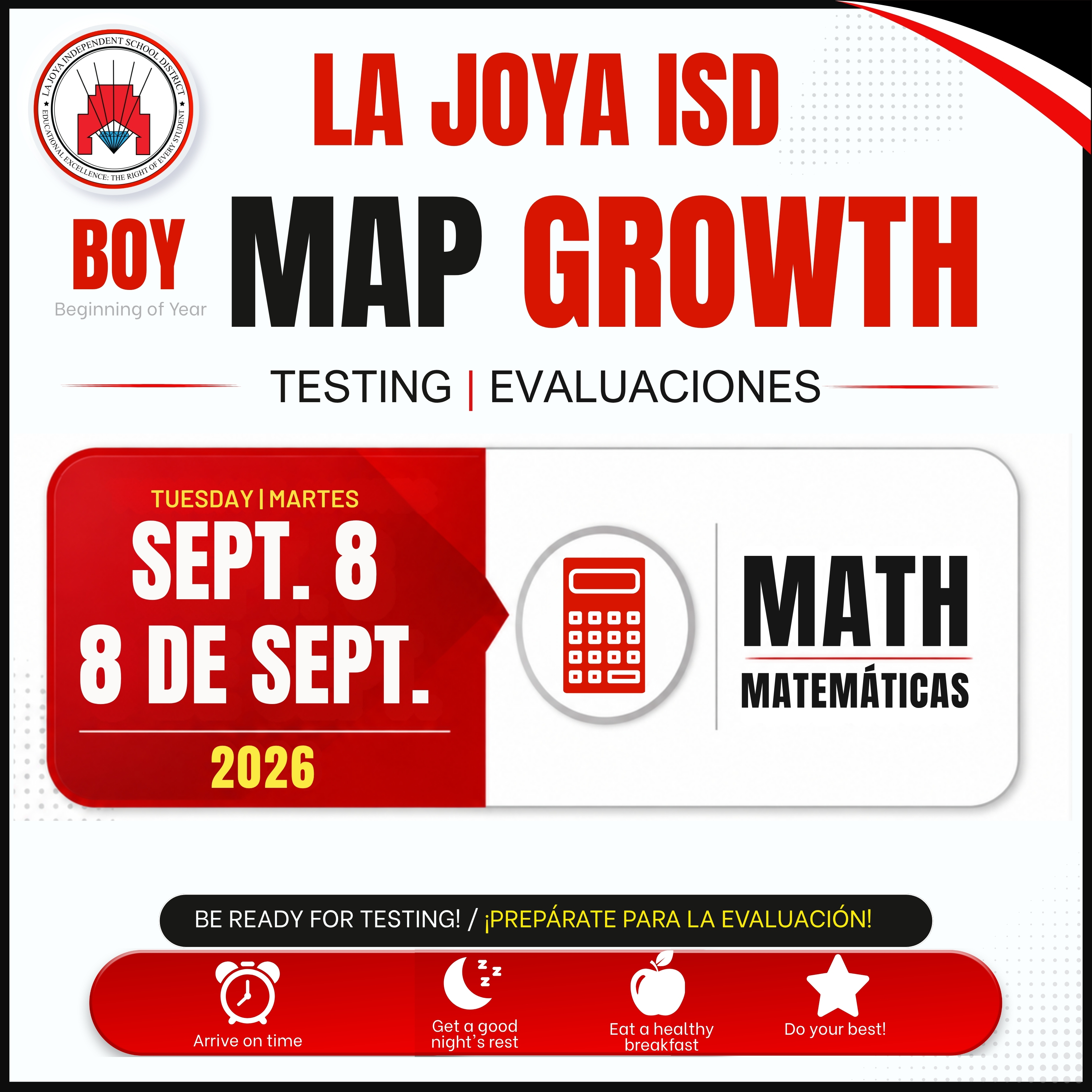 📚 Beginning of Year MAP Growth Math Assessment is Tomorrow!