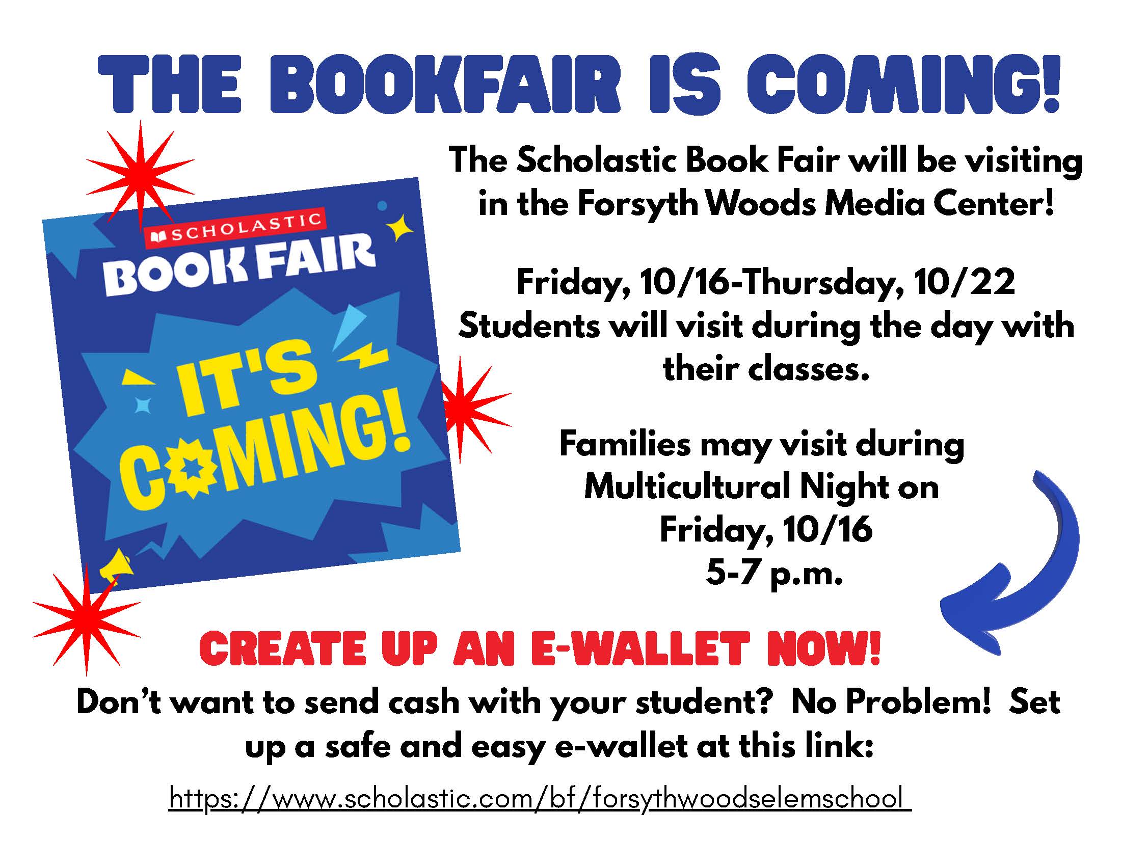 📚✨ The Scholastic Book Fair is Coming to Forsyth Woods! ✨📚