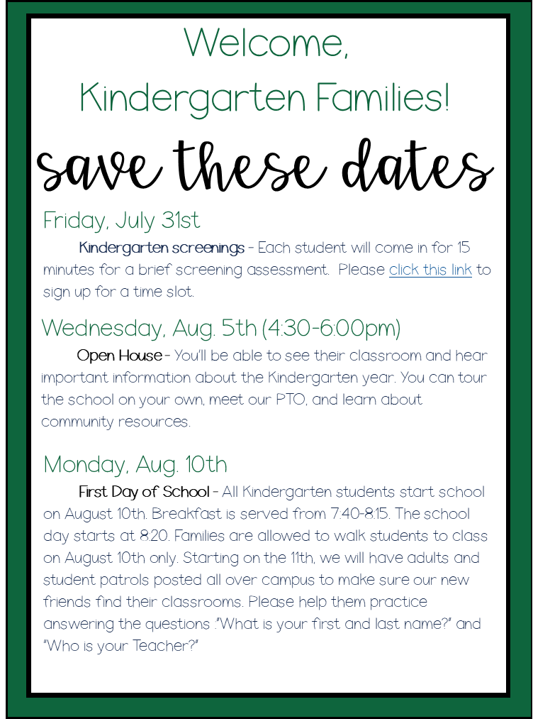 Welcome to Kindergarten