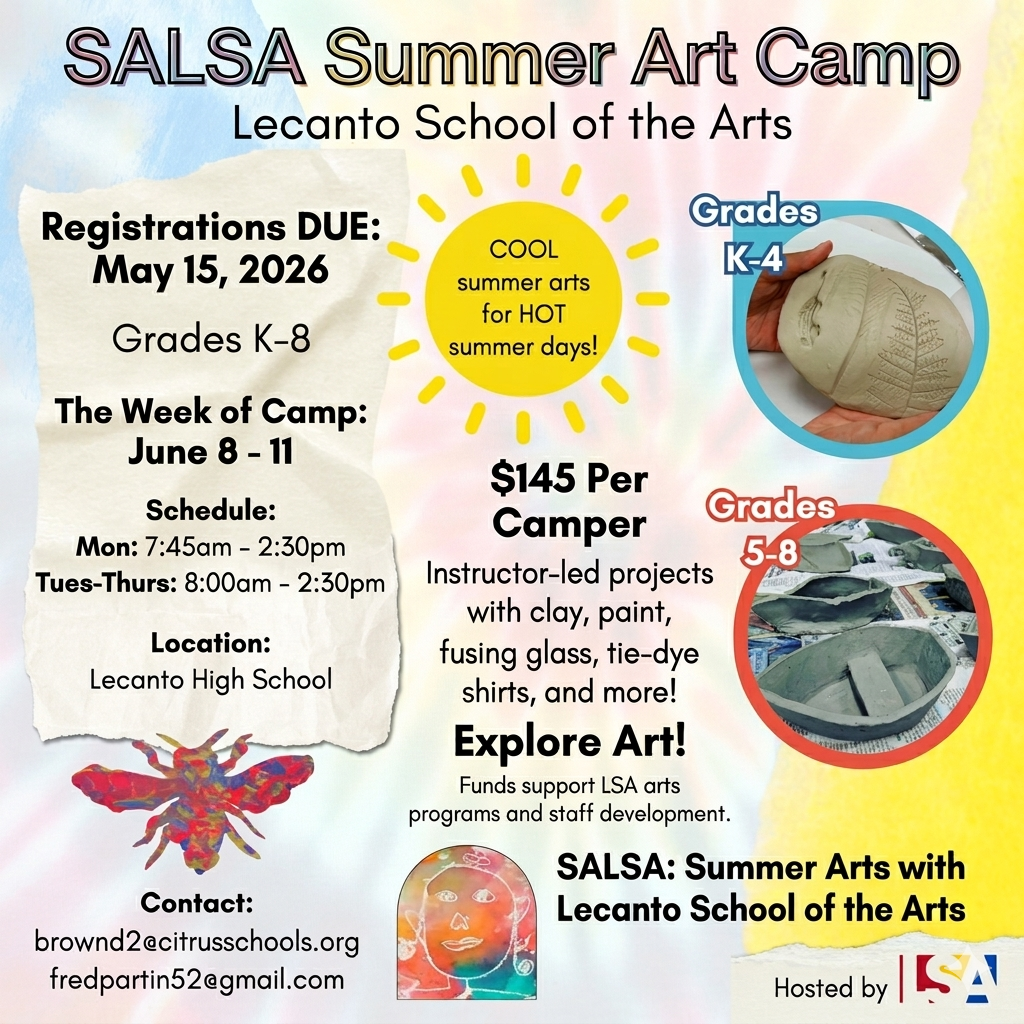 SALSA Art Camp- DEADLINE FRIDAY!