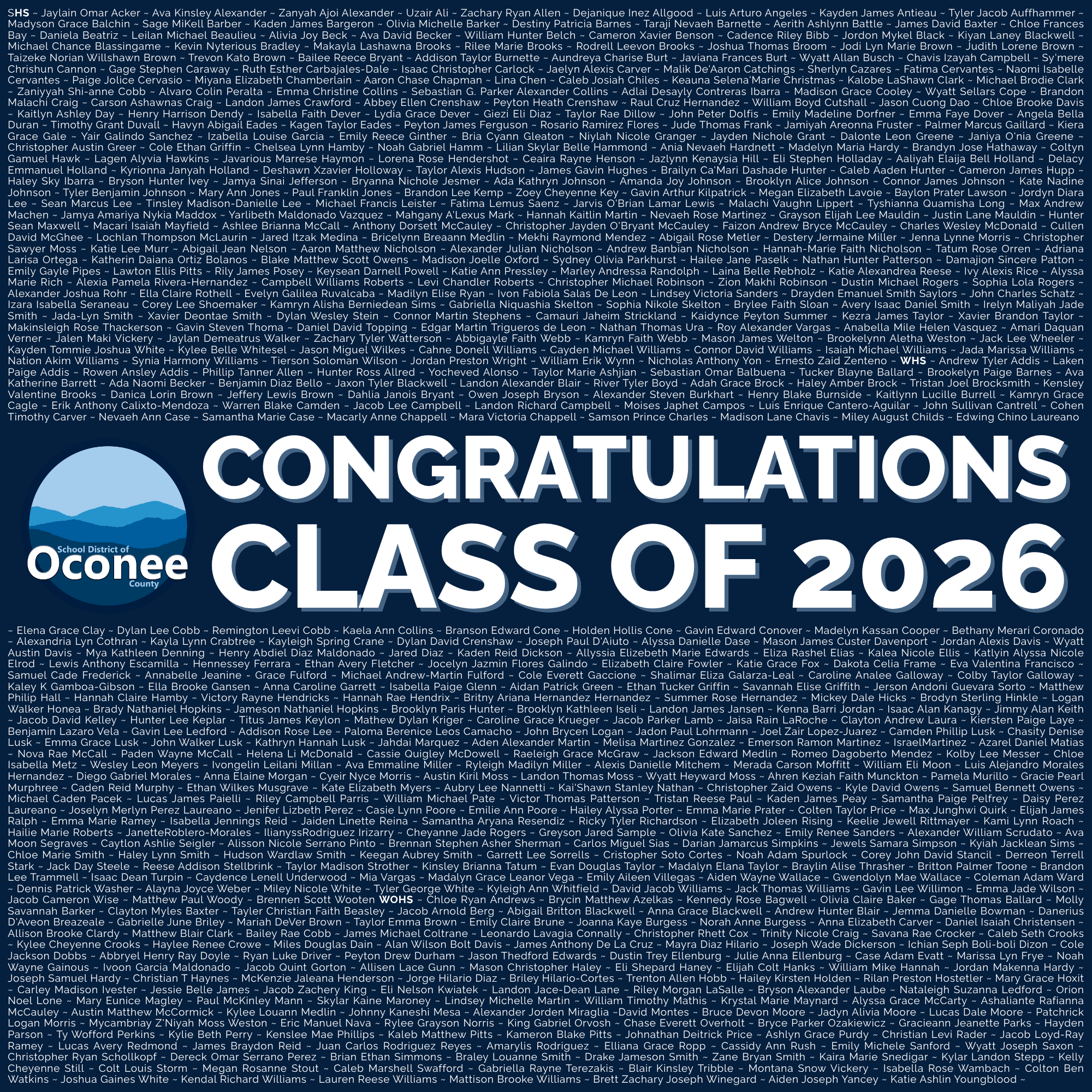Congratulations to the Class of 2026