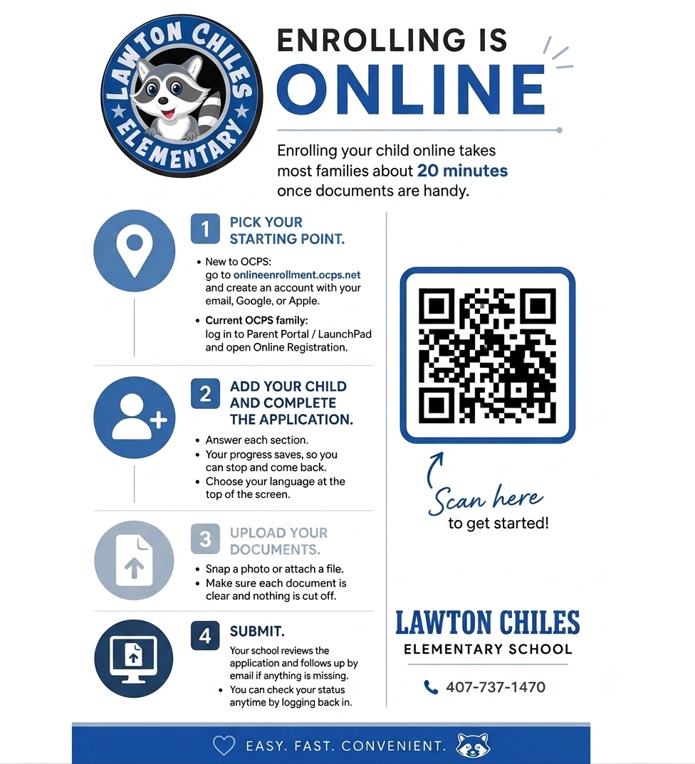 Sibling or New student to OCPS? Register Online Today!