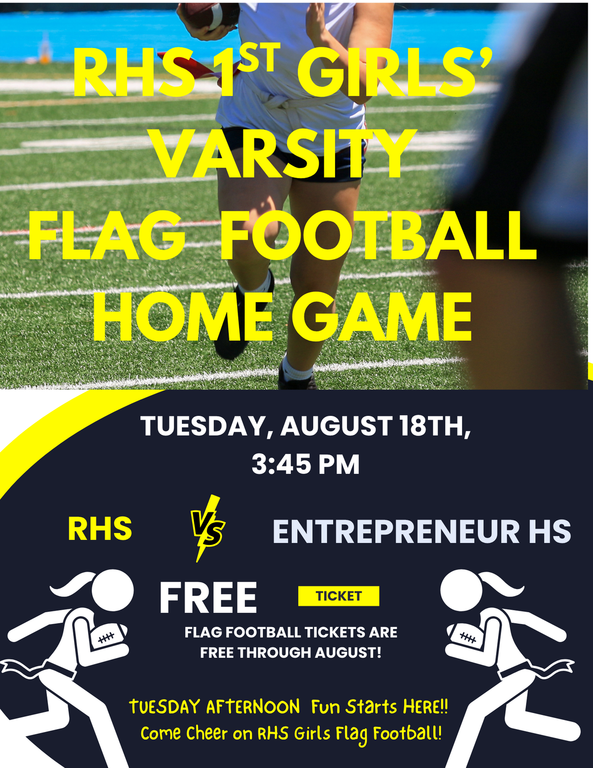 RHS Girls' Varsity 1st Flag Football Home Game!