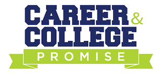 Logo with text 'CAREER & COLLEGE PROMISE' in blue and green.