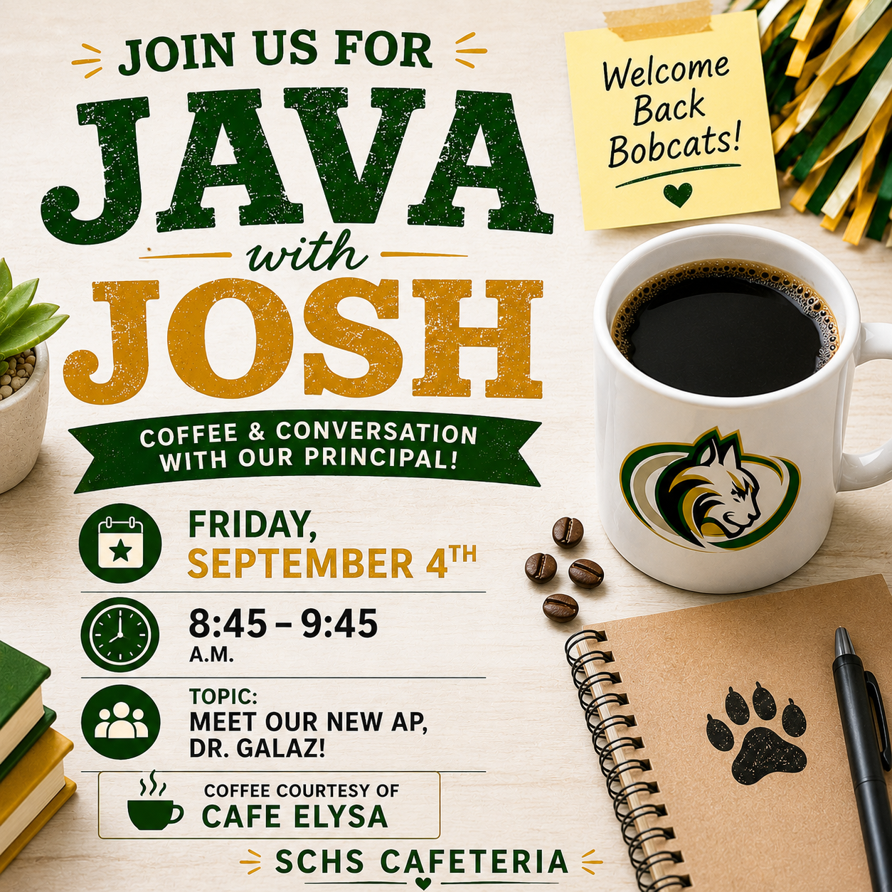 Join Us for Java with Josh on Friday, September 4 at 8:45am
