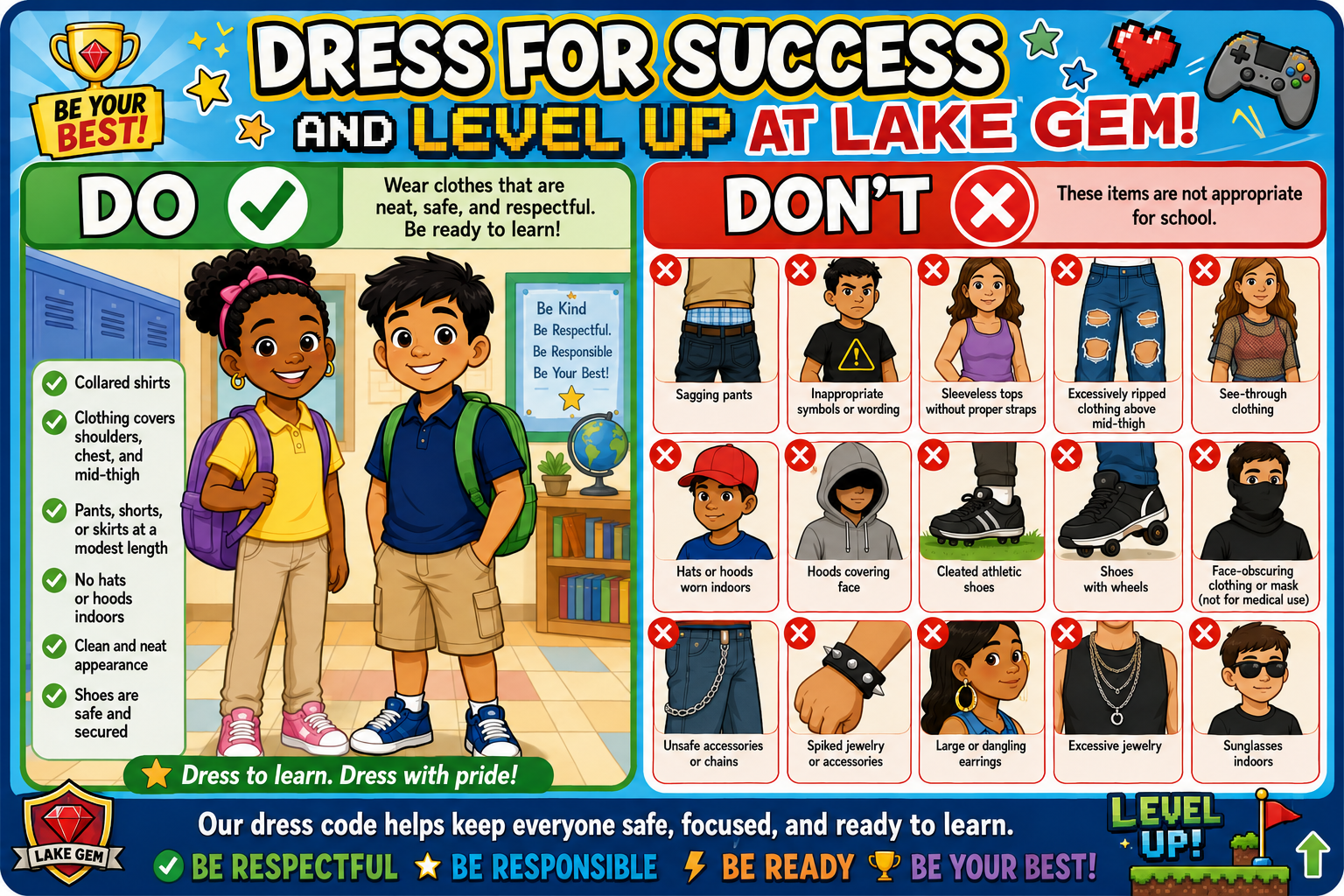 Lake Gem Elementary & OCPS Dress Code Reminder