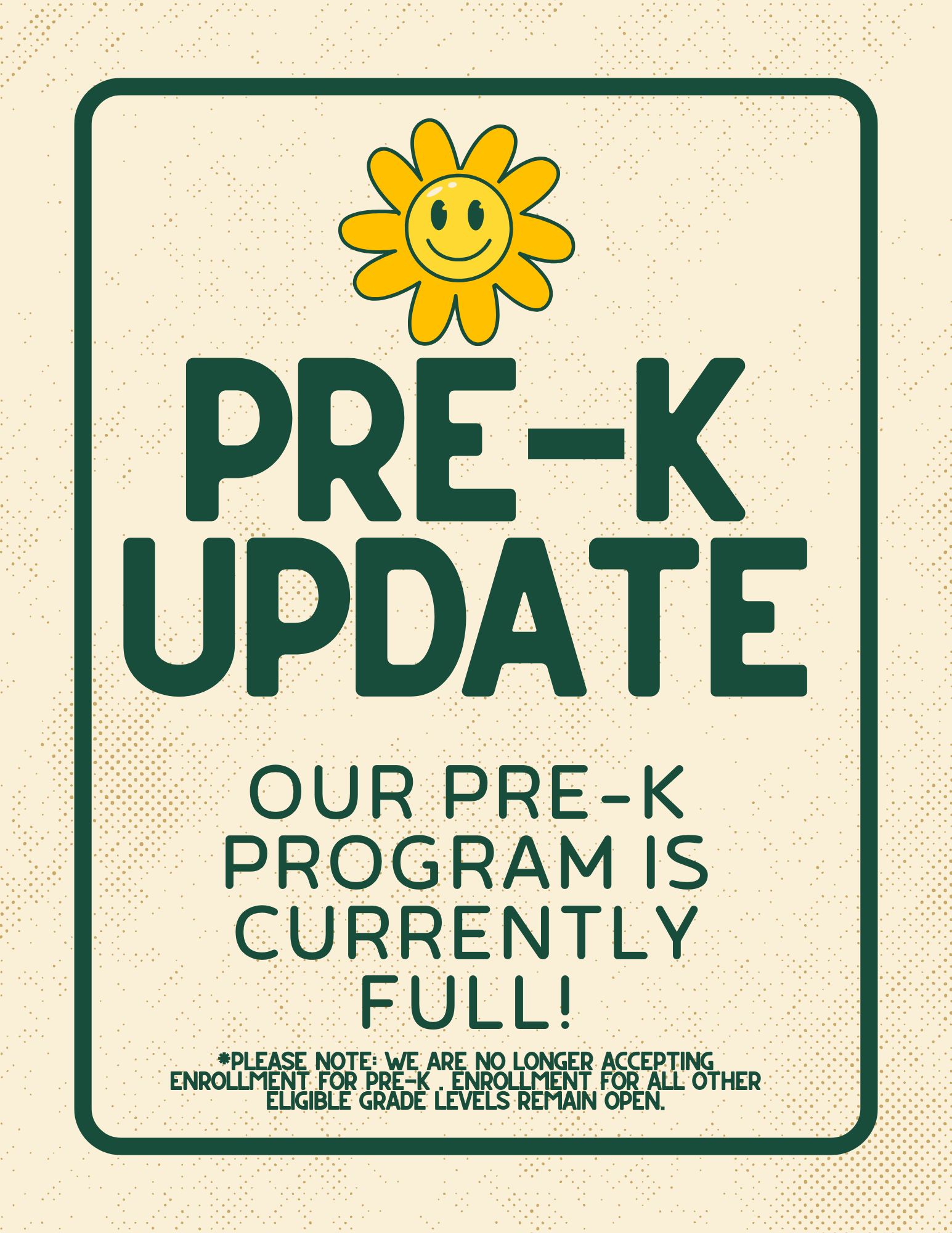 LaPoynor Pre-K Is Full