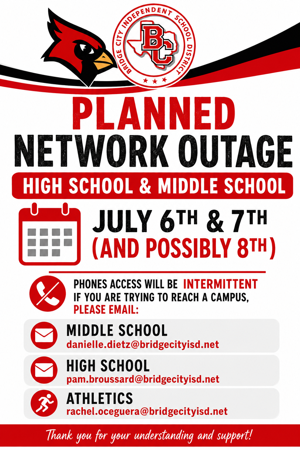 High School & Middle School Phone Service Update