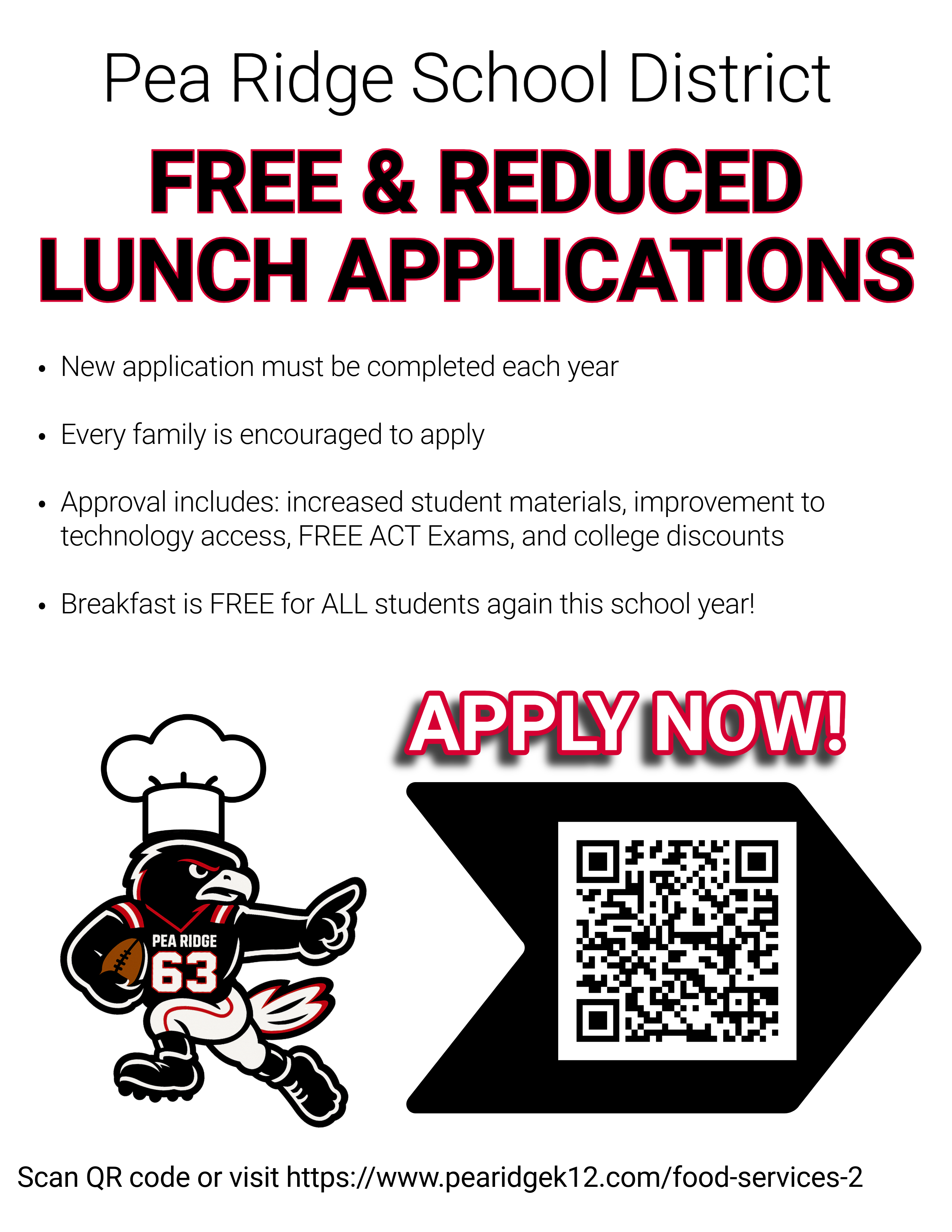 Free & Reduced Lunch Application Open Now! 