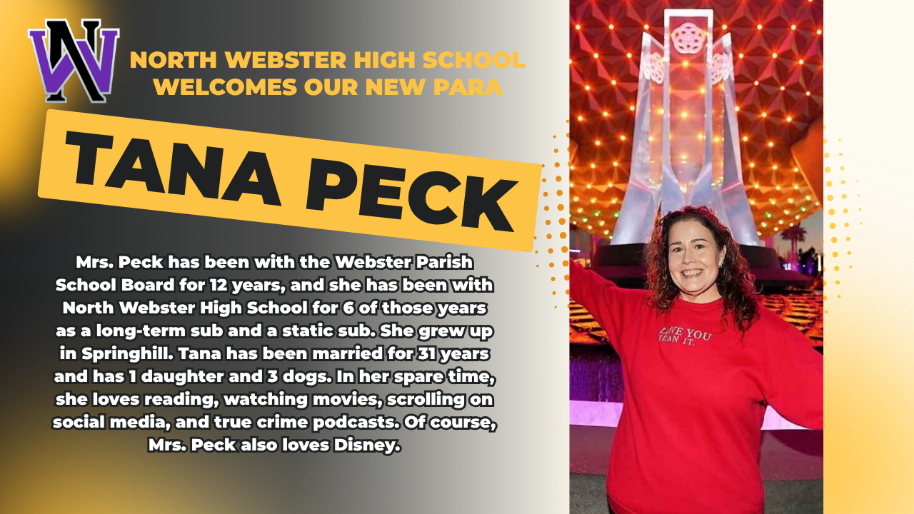 NWHS Welcomes Our New Para, Tana Peck!