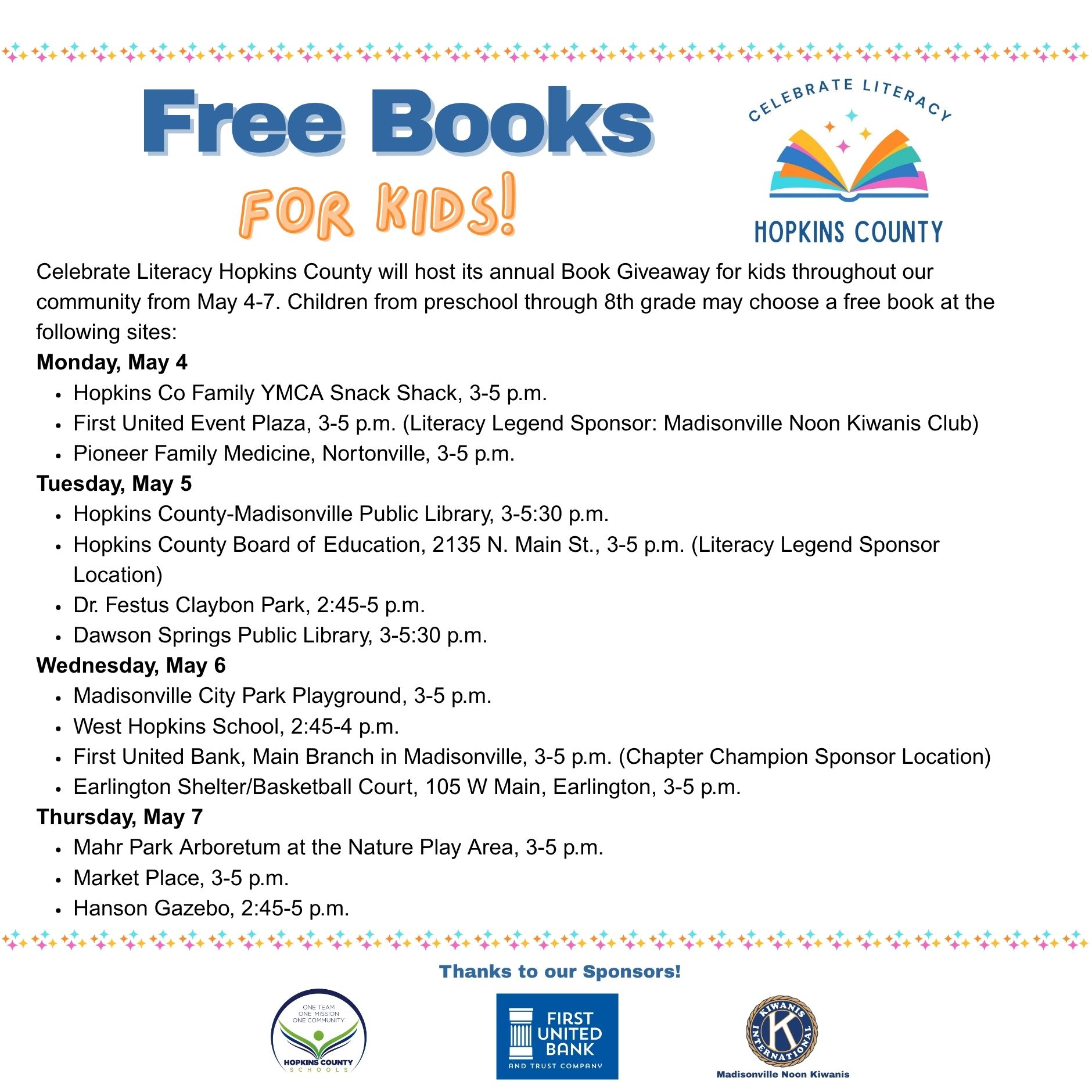 Celebrate Literacy Book Giveaway - May 4-7
