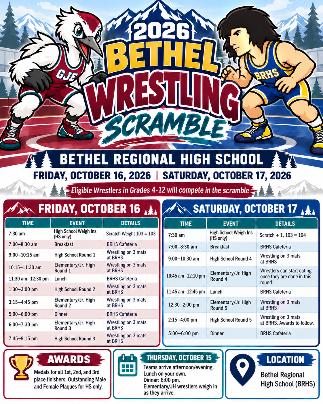 Bethel Scramble Information- Friday 10/16 and Saturday 10/17