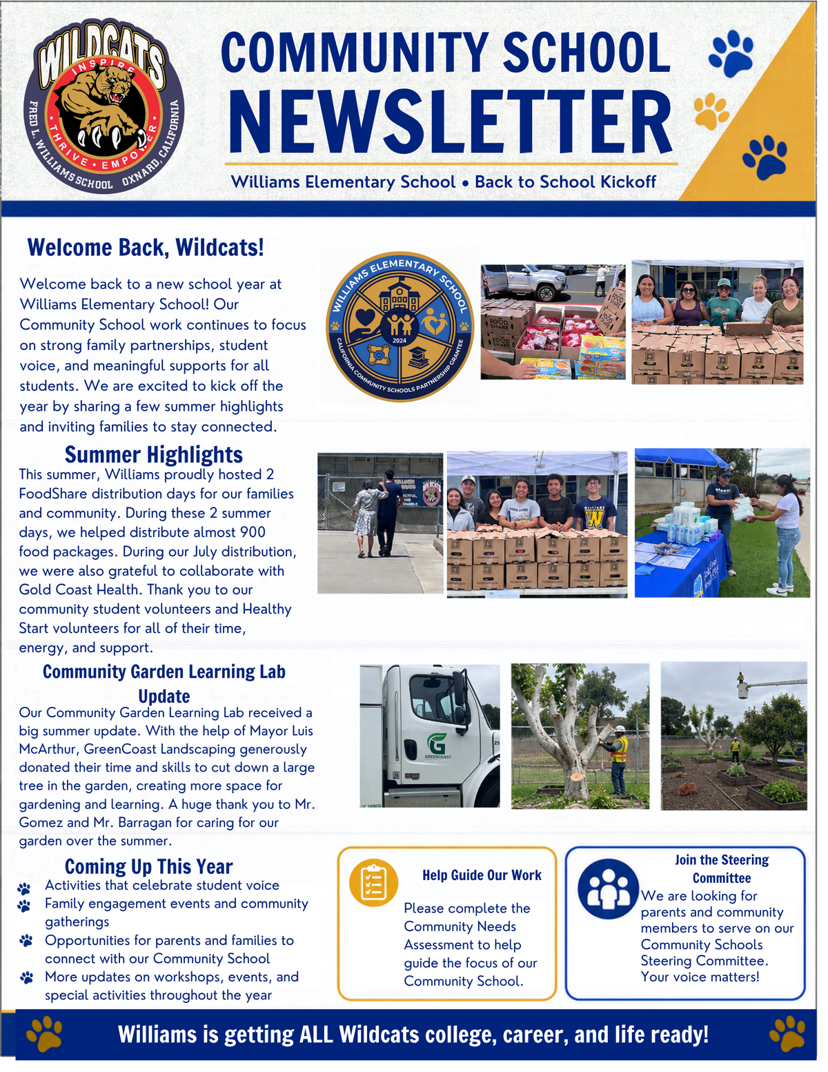 🐾Community School Newsletter & FoodShare 9/3/26 Reminder🐾