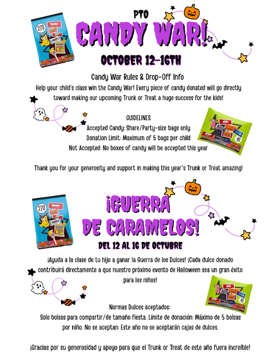 Dyer PTO Candy Wars Going On Now!