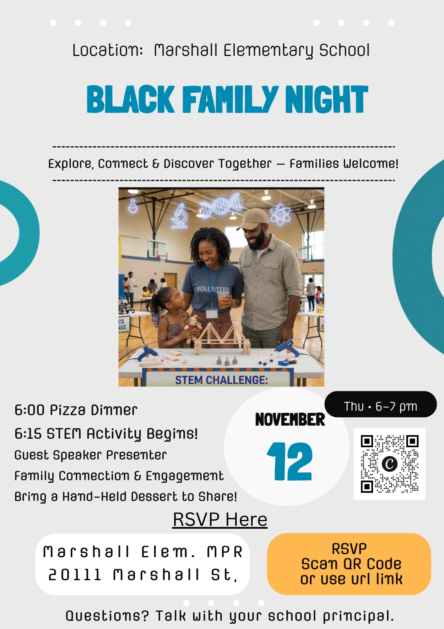 Please Join Us on Th., Nov. 12th for Our FUN November Elementary African American Parent Advisory Committee Event