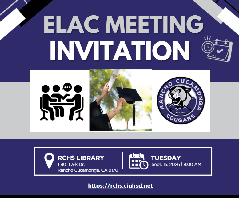 Reminder for ELAC Meeting Tomorrow 9/15/26 at 9 AM