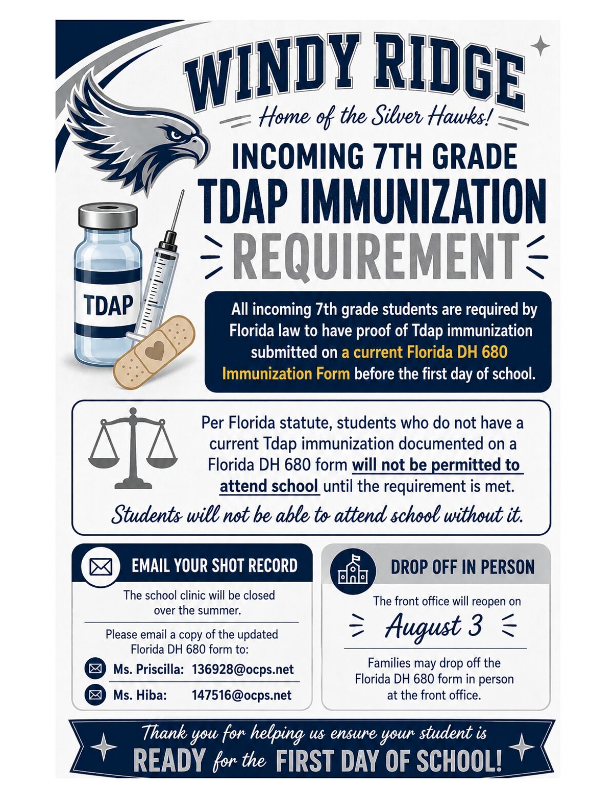 Tdap Flyer from Nurse Wynn 