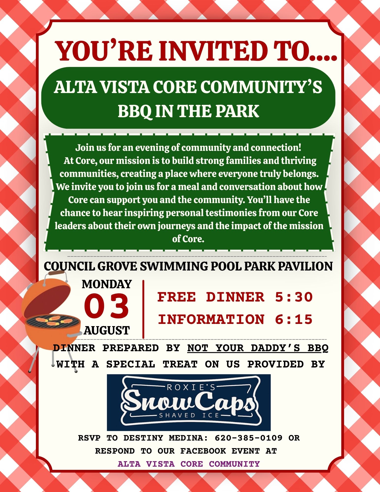 INVITATION - AV CORE COMMUNITY BBQ AUG 3