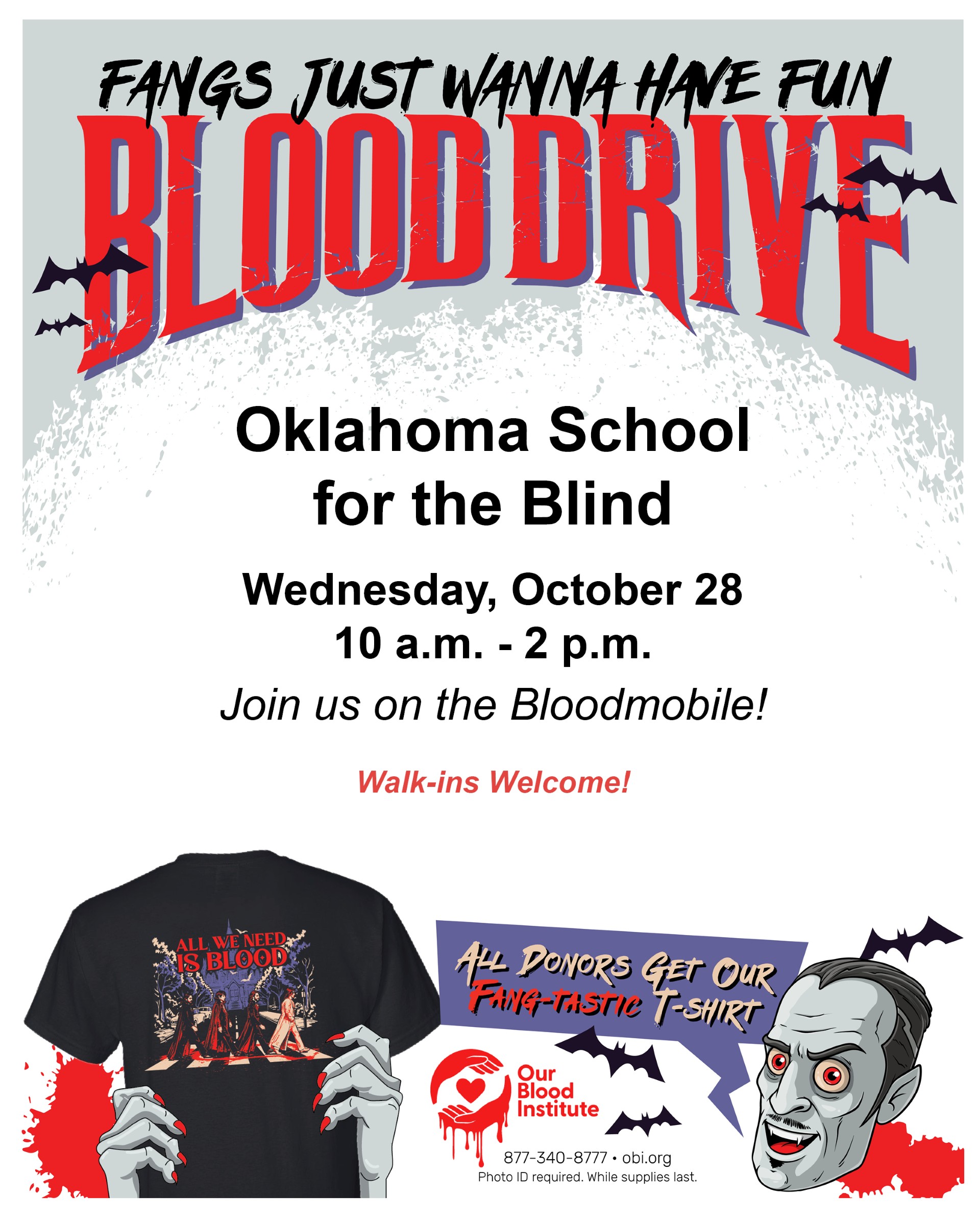 Wednesday, October 28th: OSB Blood Drive