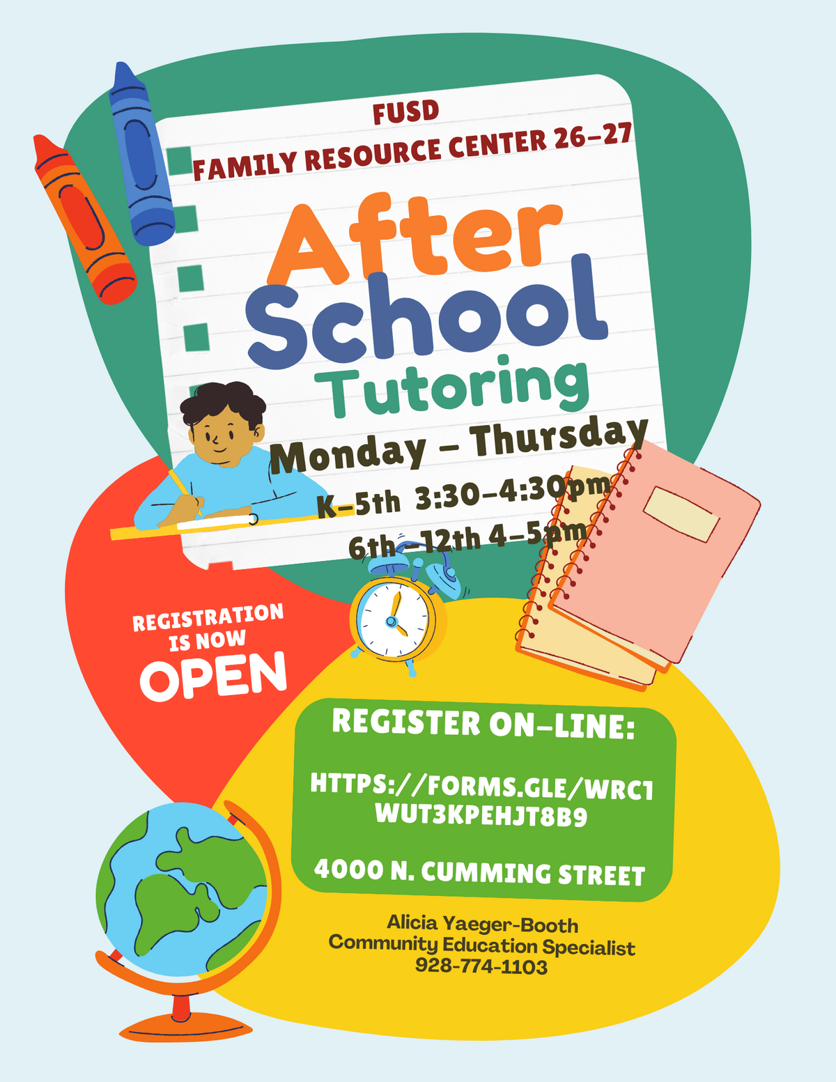 Family Resource Center: Tutoring Open