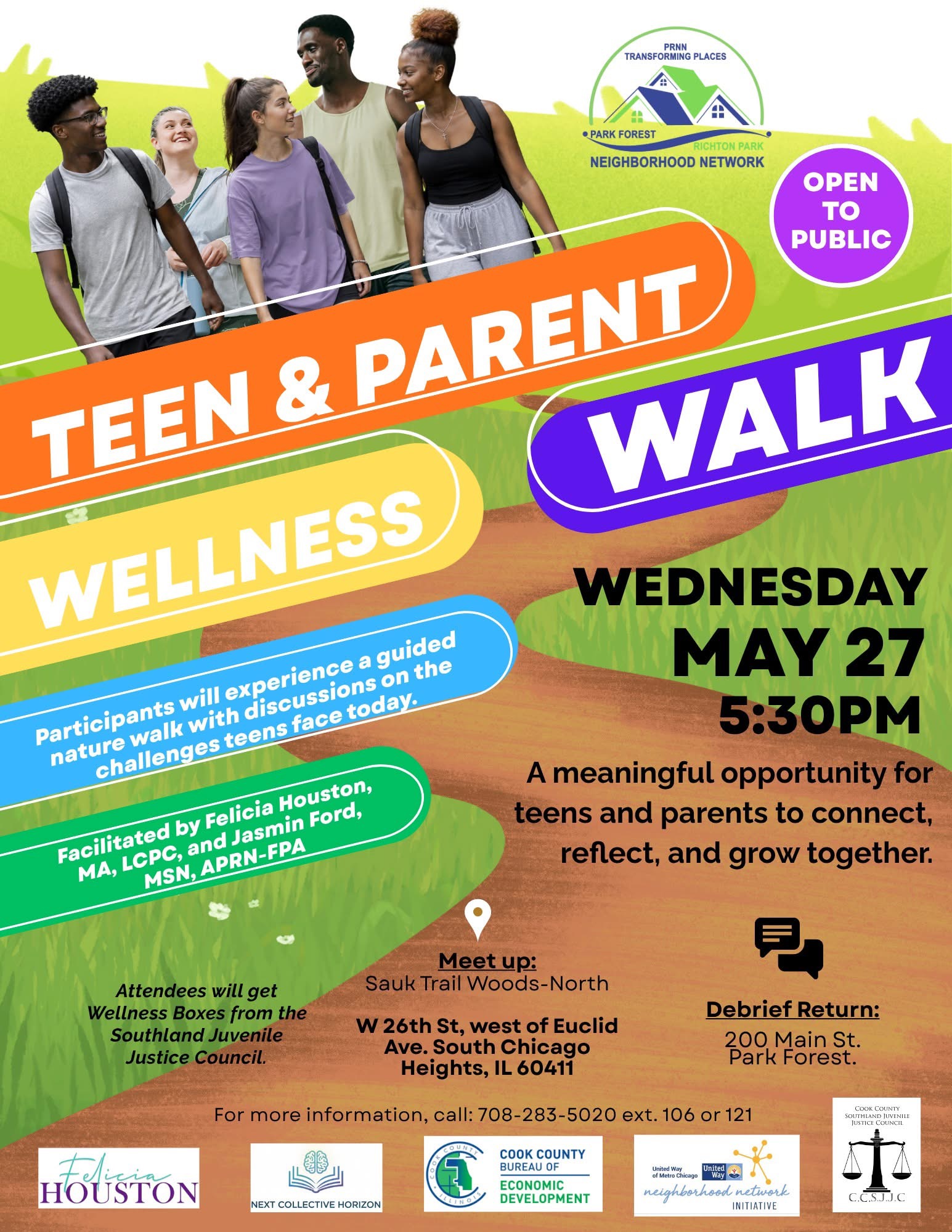 Park Forest Richton Park Neighborhood Network to Host Teen & Parent Wellness Walk Next Wednesday, May 27th 