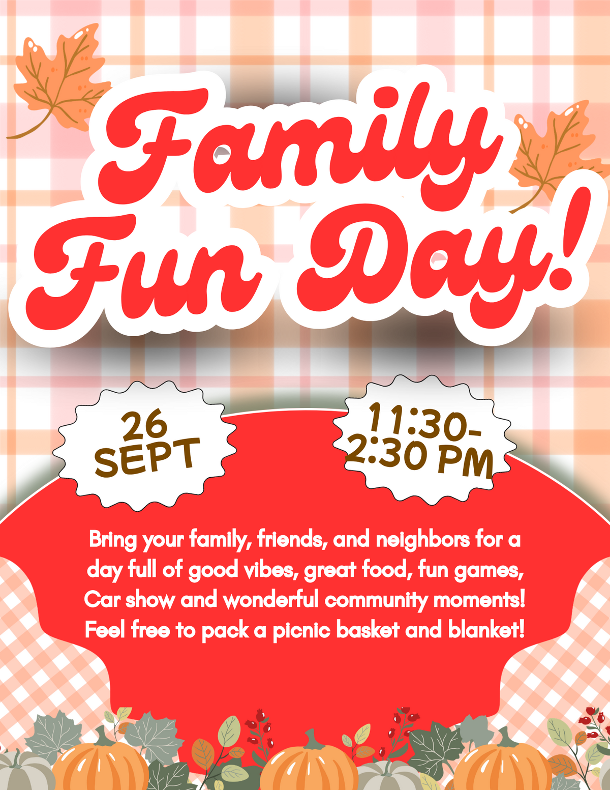 Family Fun Day Saturday 9/26!