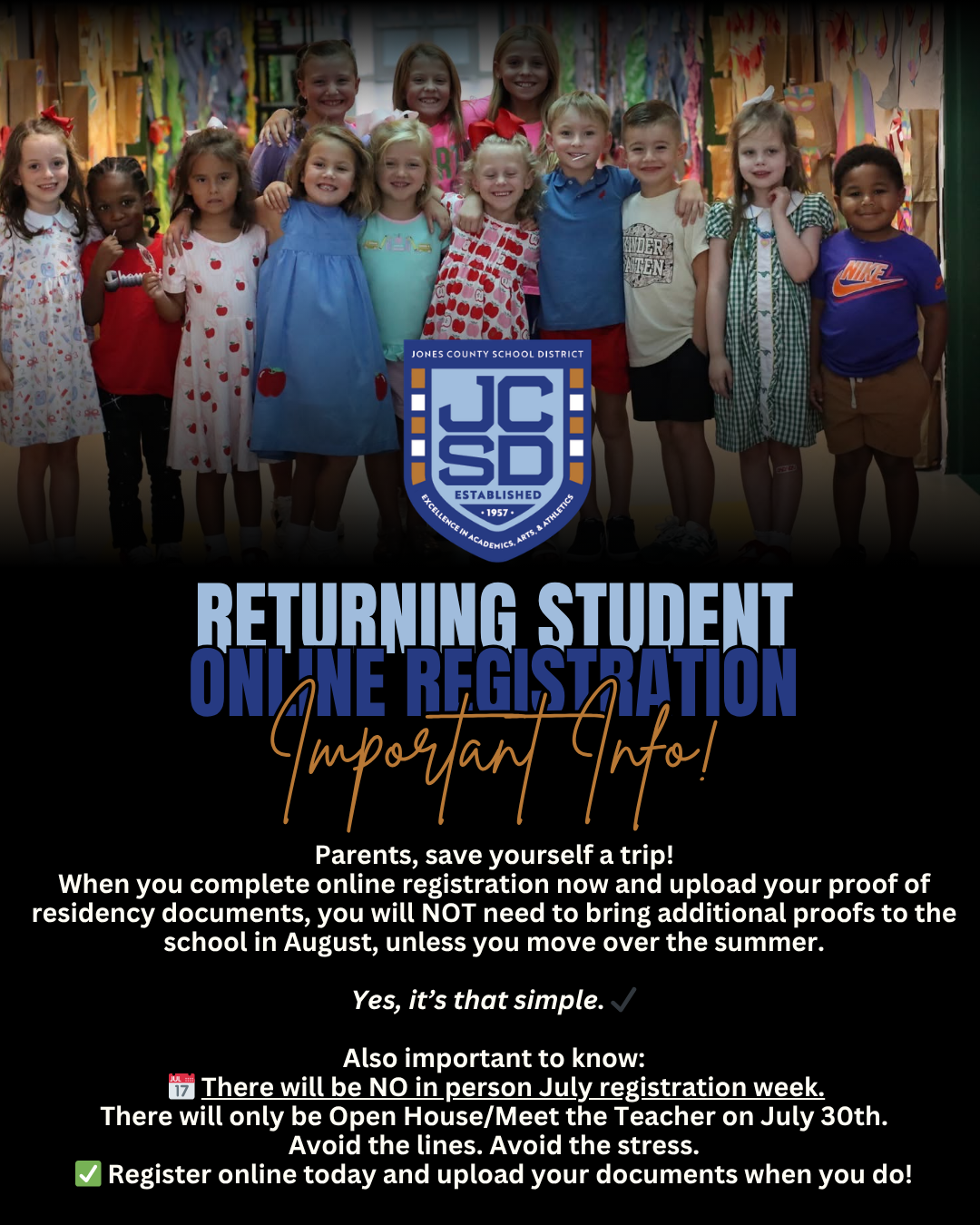 Important Returning Student Online Registration Information! 