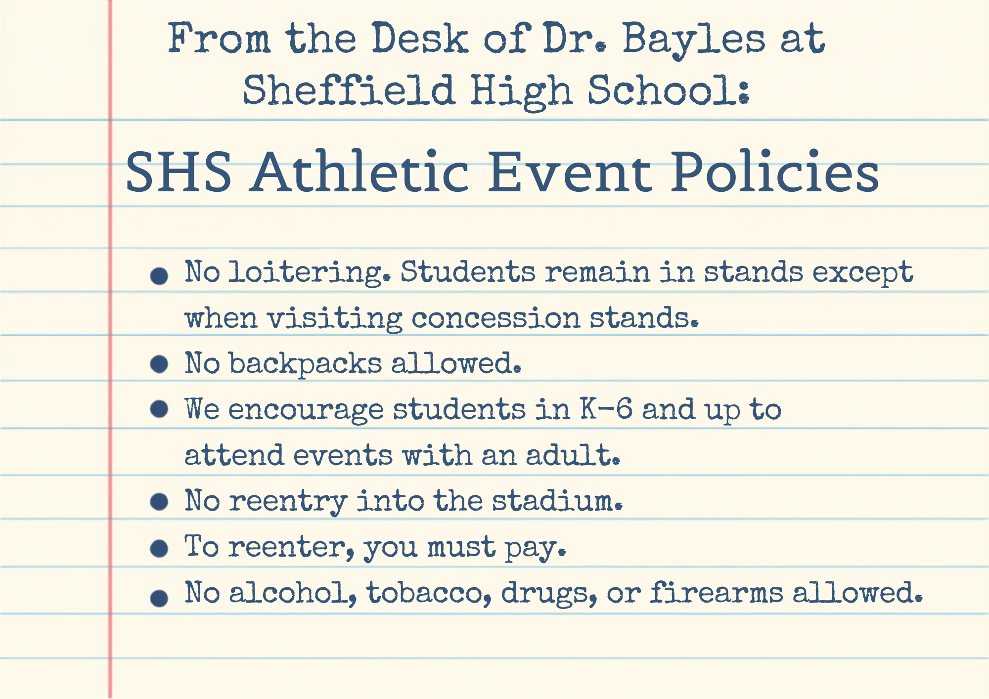 Upcoming High School Athletic Events