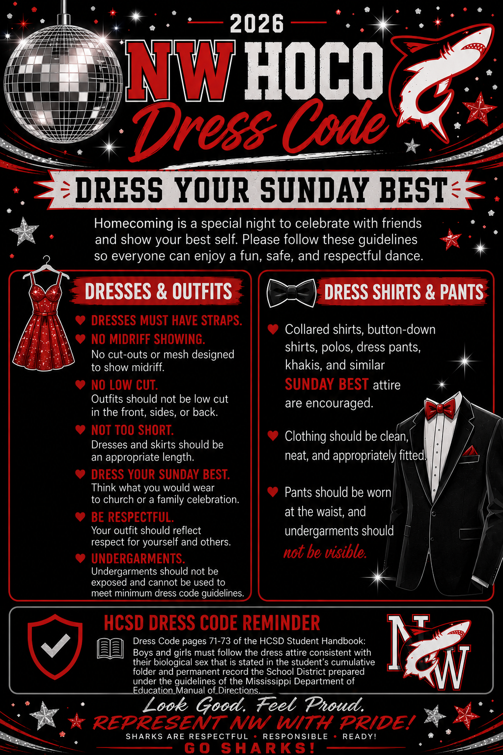 🦈❤️ HOCO DRESS CODE REMINDER! 🖤🦈