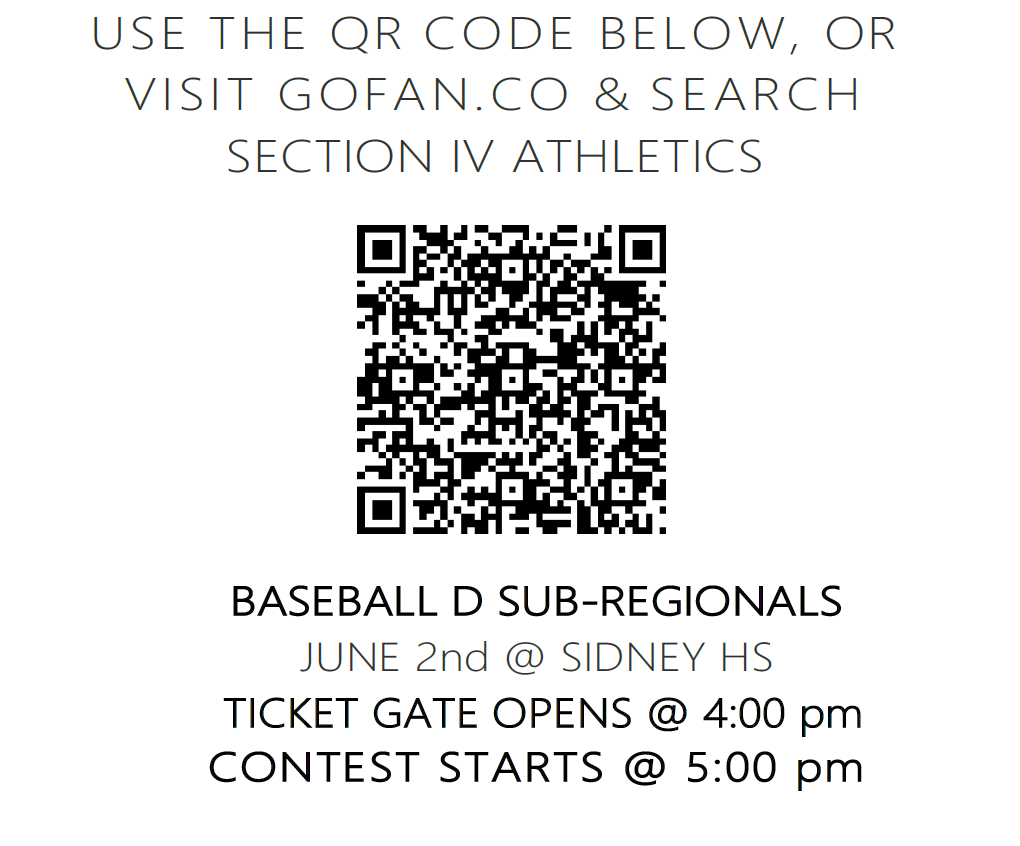 NYSPHSAA Class D Sub Regional Game - June 2 @Sidney HS