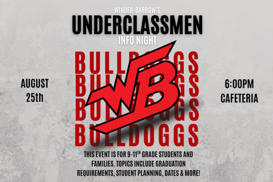 Underclassmen Info Night - Aug 25th @ 6PM WBHS Cafe