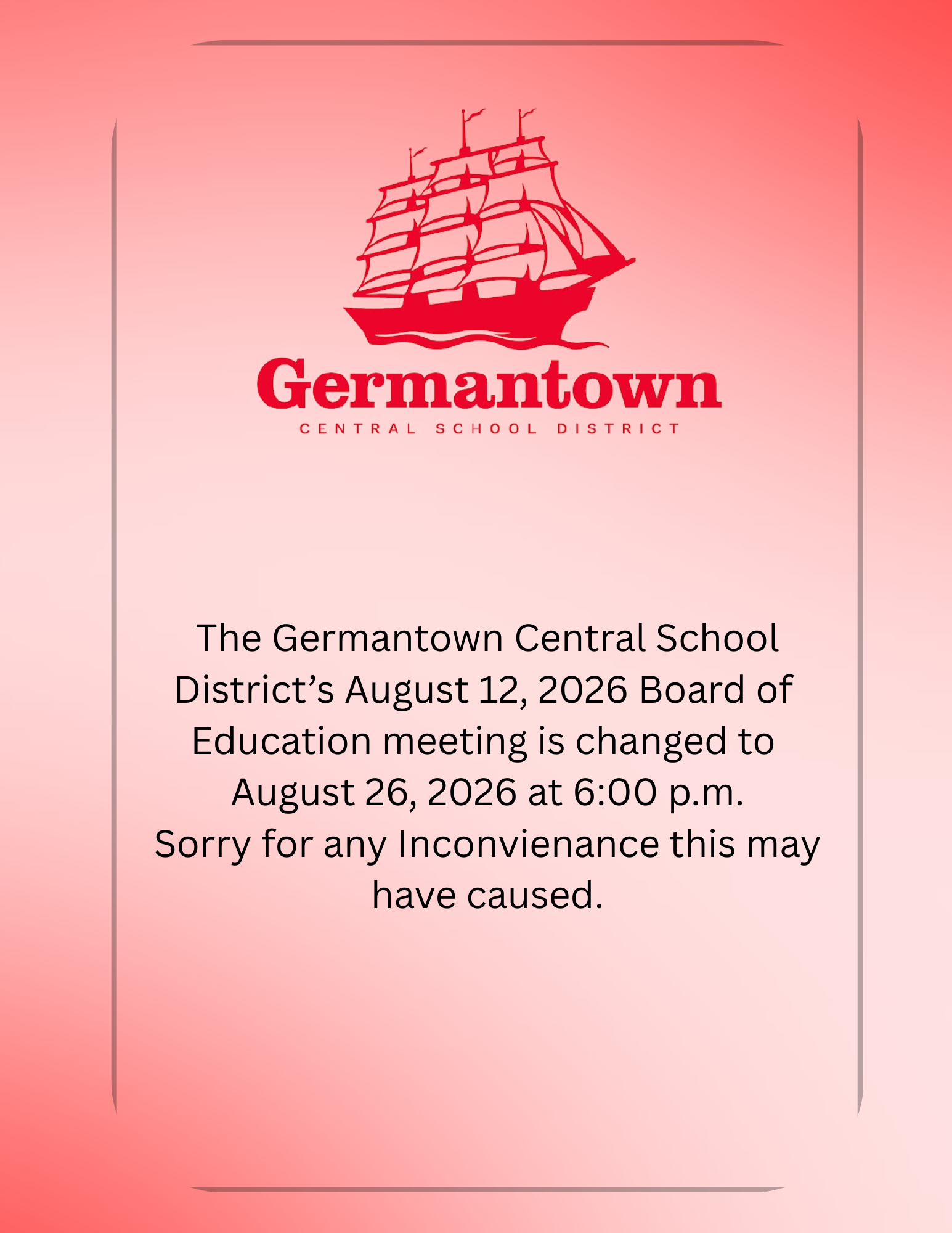 Change in BOE meeting date