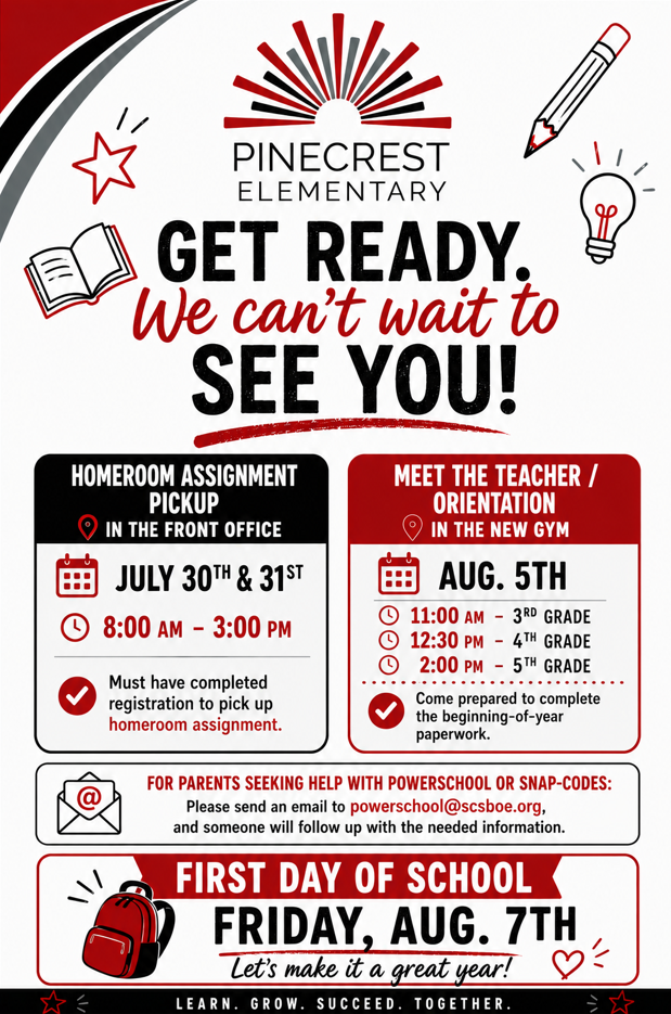 Pinecrest Back to School Information!