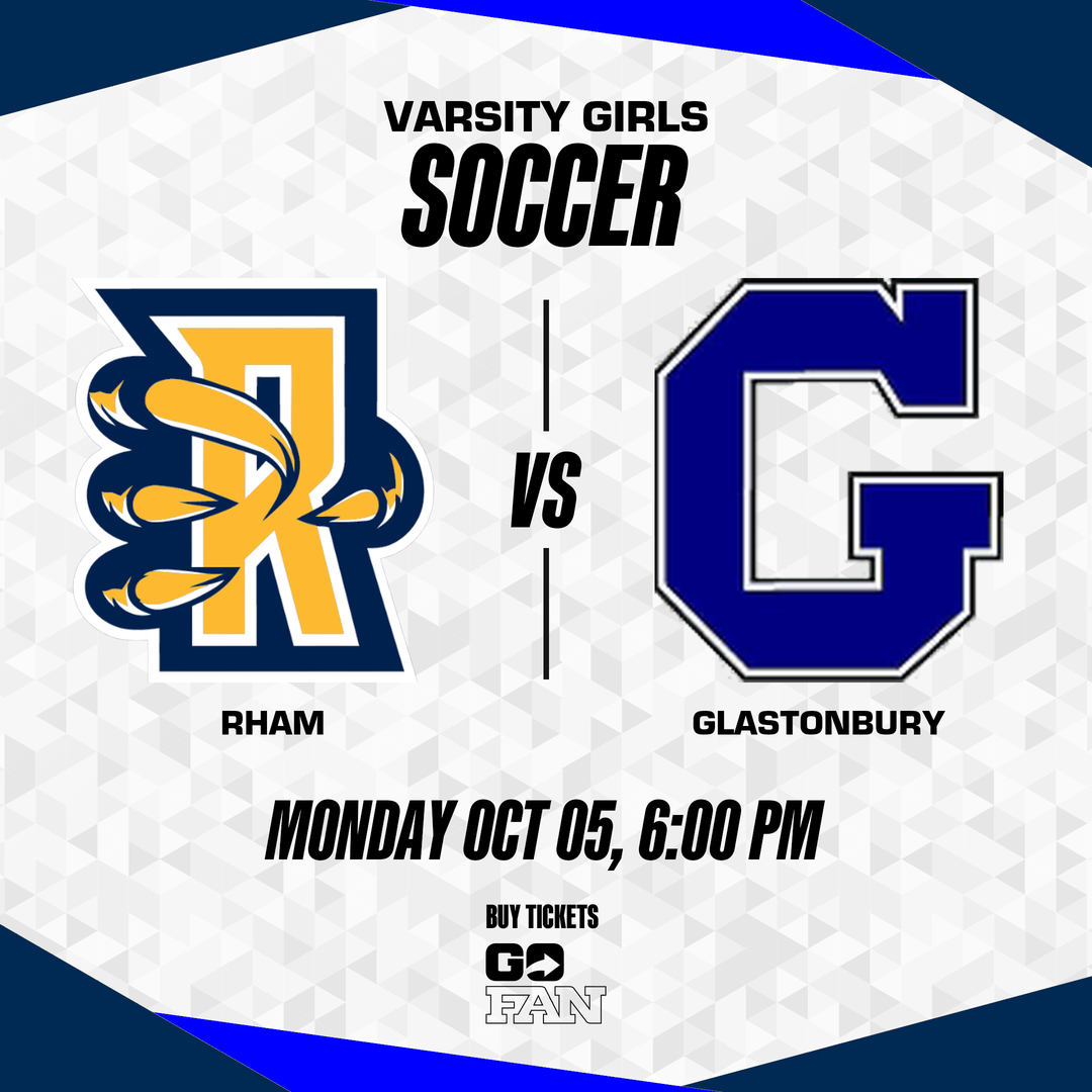 ⚽ RHAM Girls Soccer vs. Glastonbury | Tonight at 6:00 PM Under the Lights