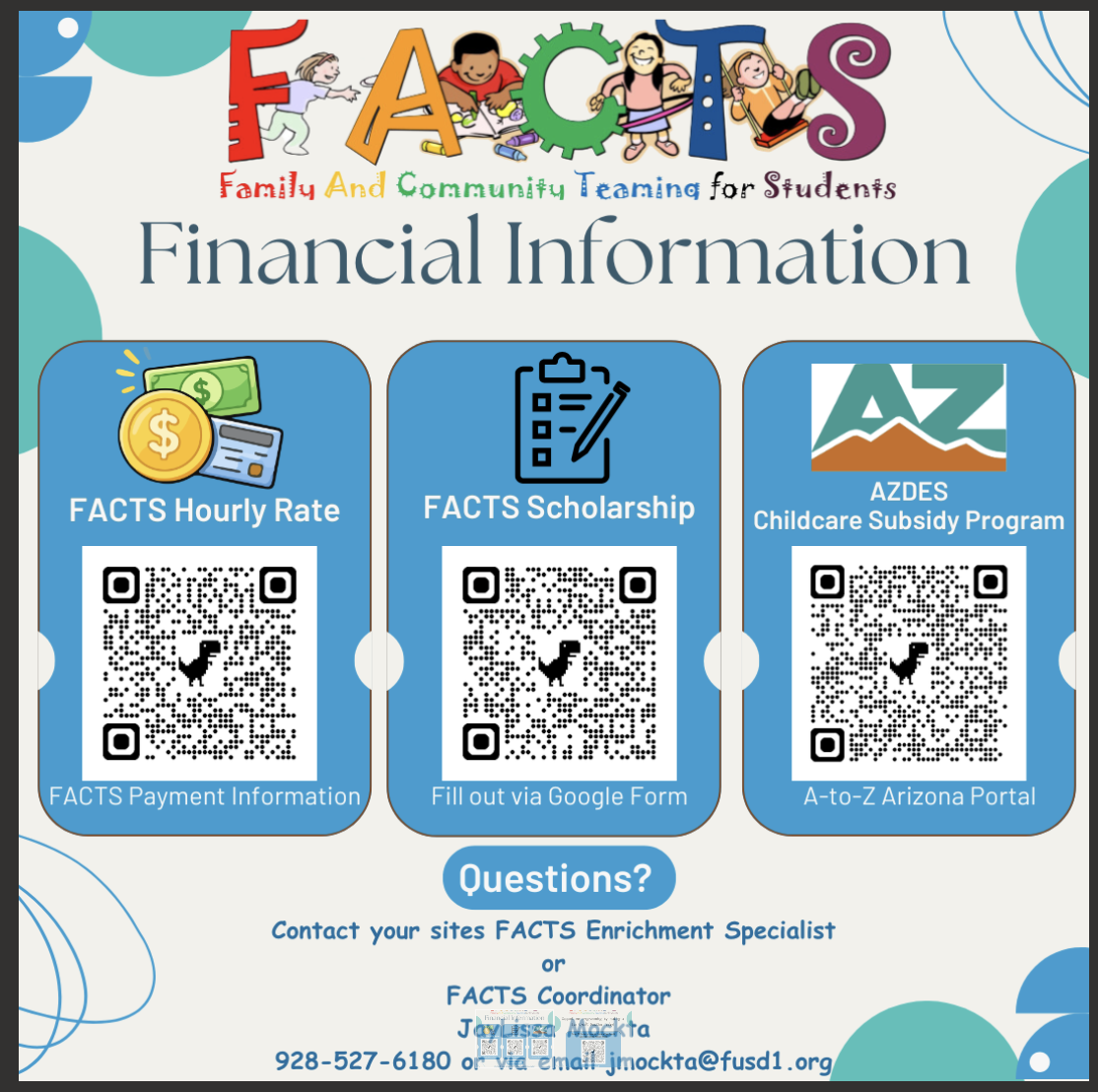 FACTS Scholarships, Sign-ups, Etc.