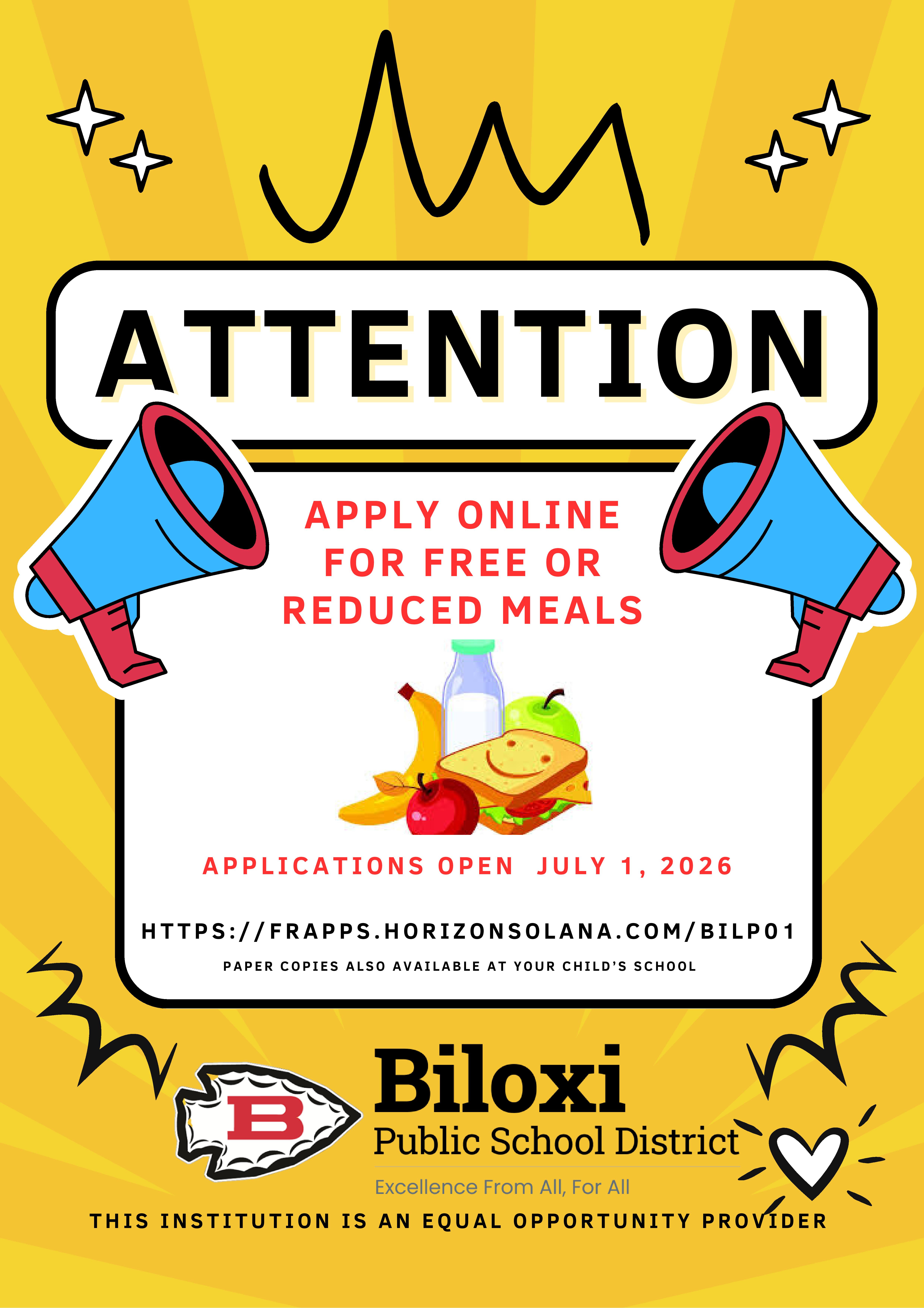 Free & Reduced Meal Application