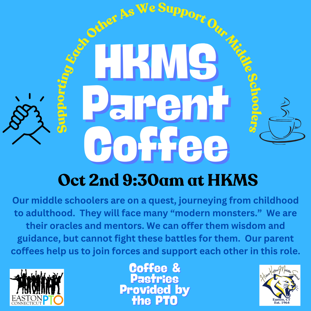 Reminder:  HKMS Parent Coffee--Friday, Oct 2nd
