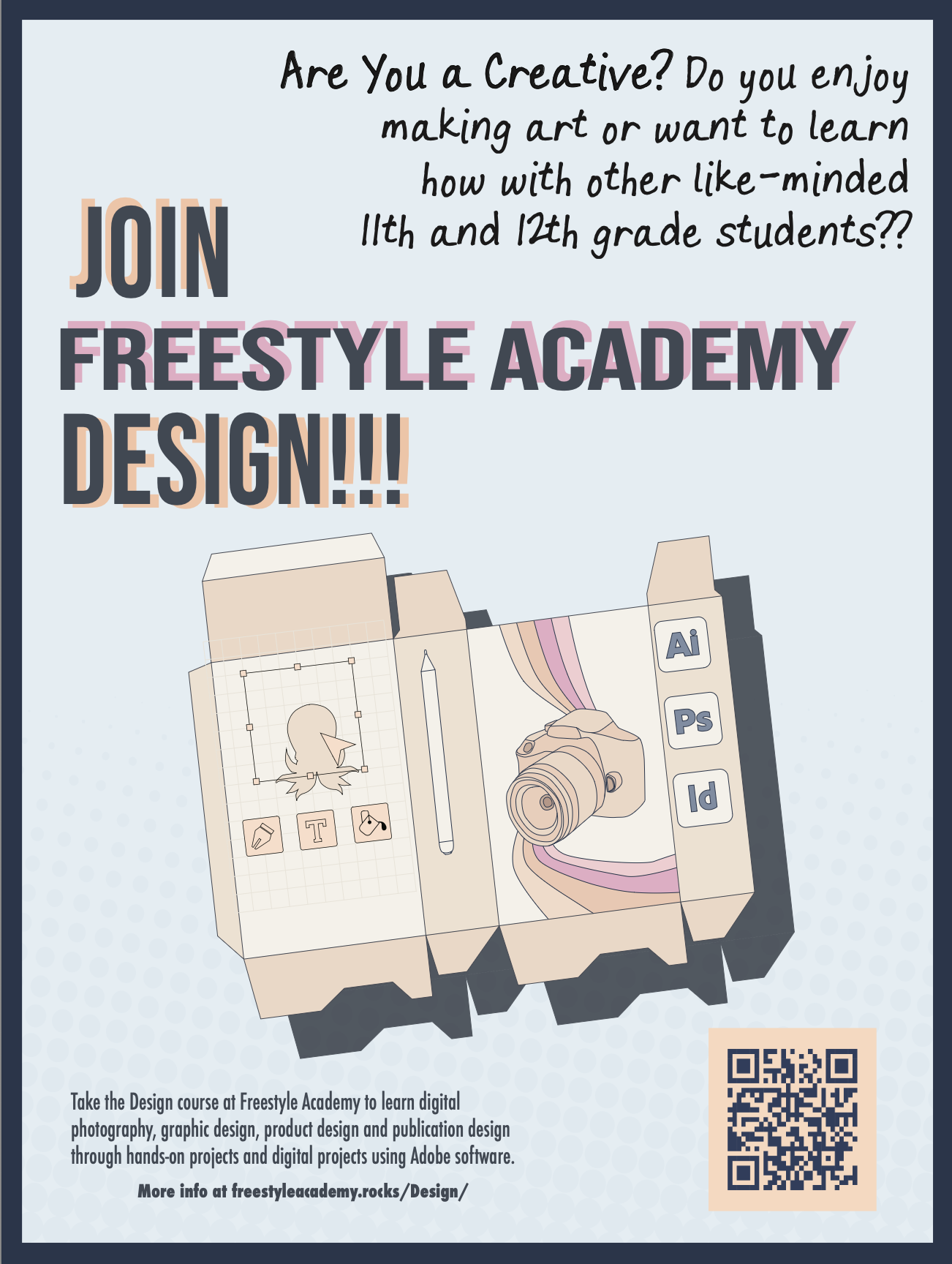 Are you a creative 10th/11th grader? Check out Freestyle Design!