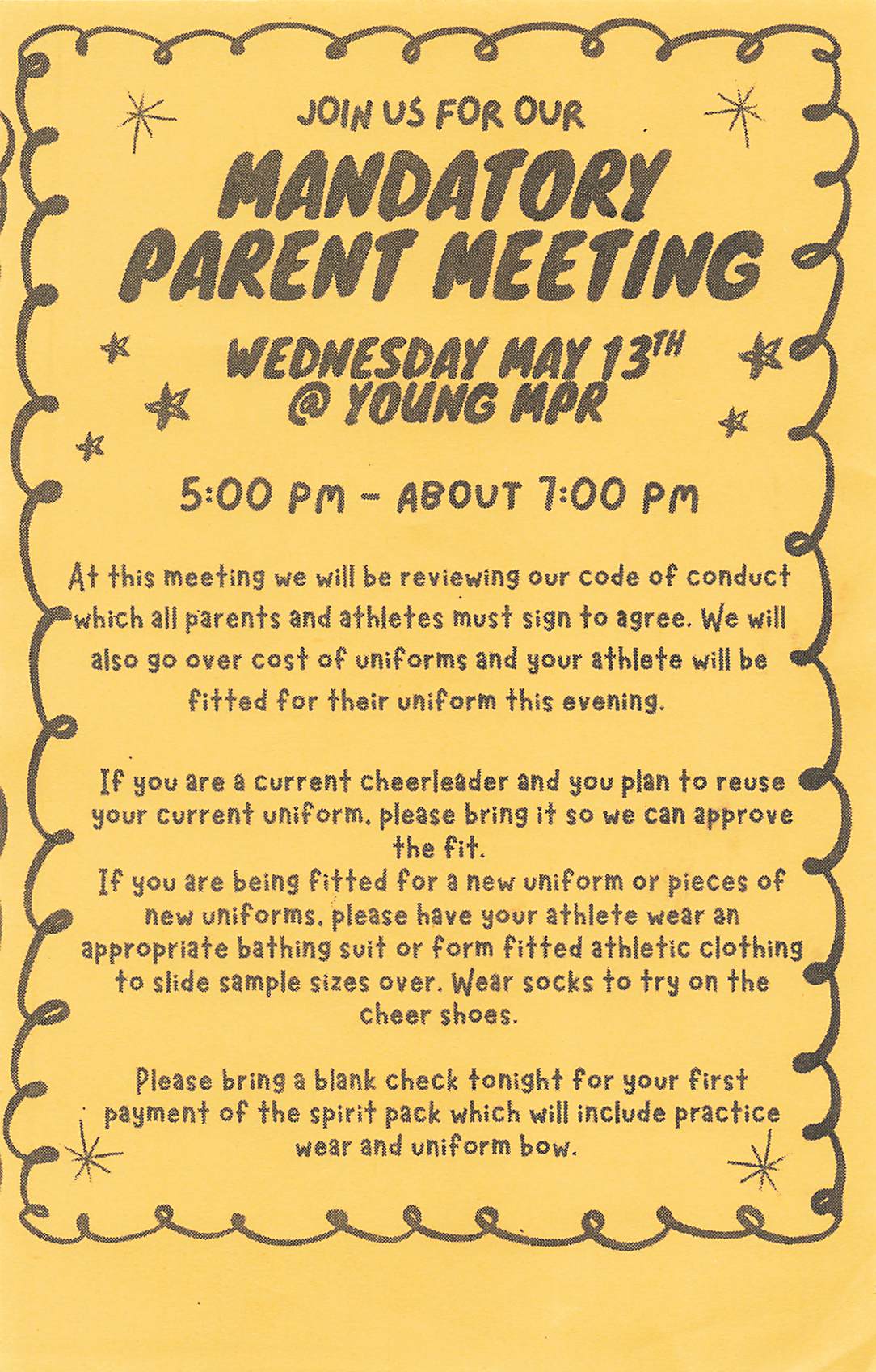 Pep & Cheer Parent Meeting 5.13.26